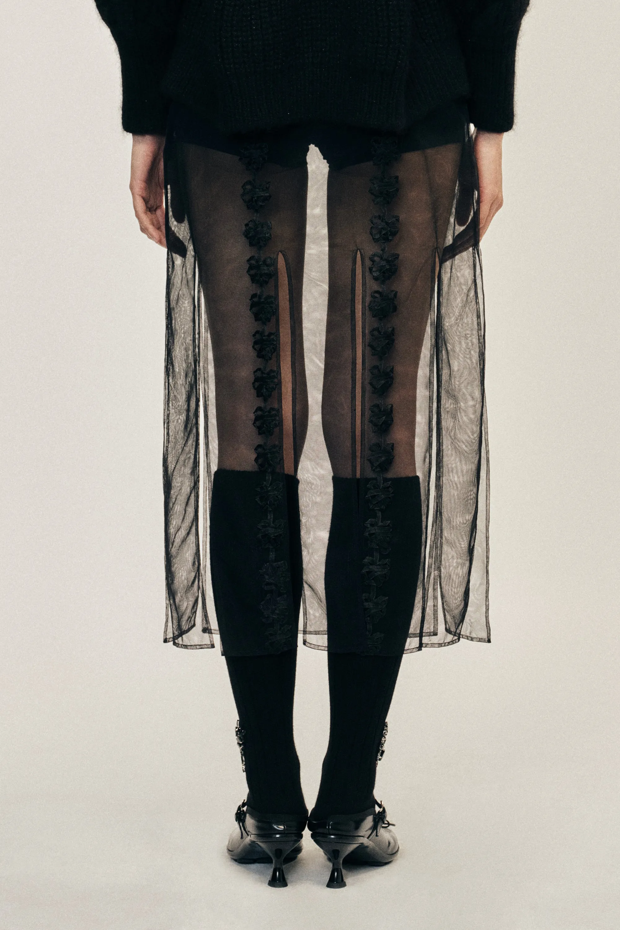 Ribbon Daisy Chain Multi Slit Skirt sold by Simone Rocha product image thumbnail 3