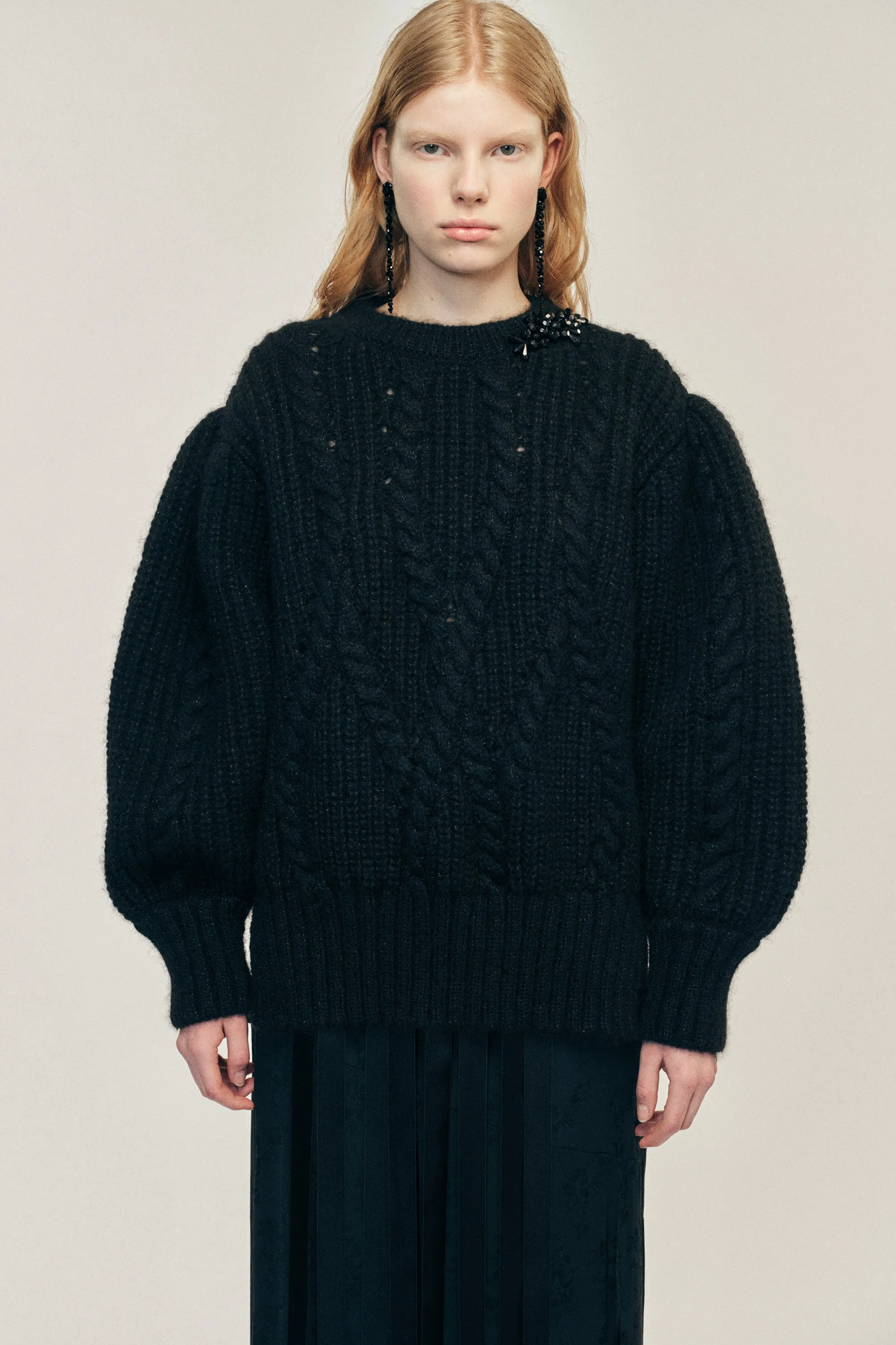 Embellished Puff Sleeve Chunky Knit Jumper sold by Simone Rocha product image thumbnail 2
