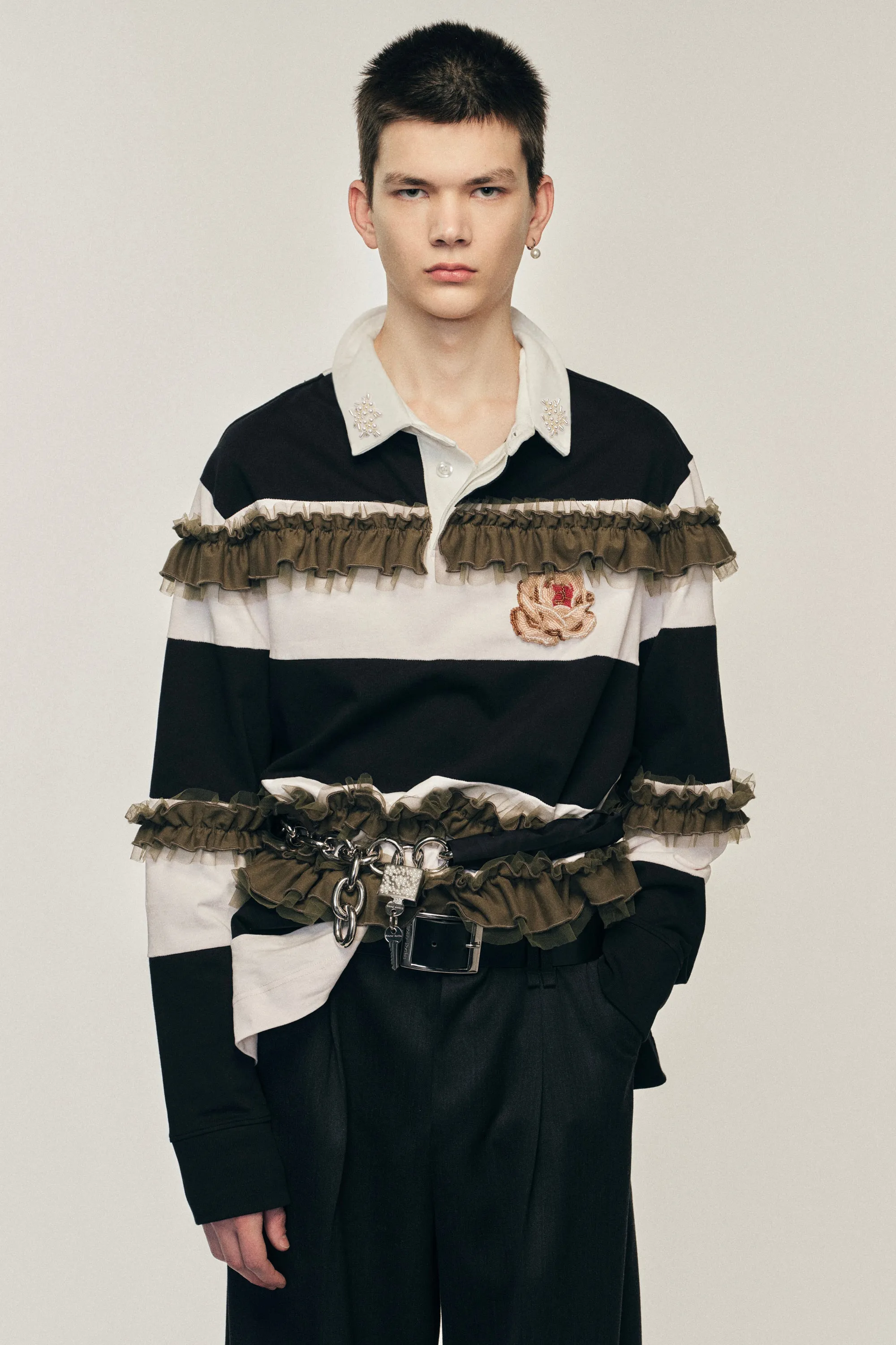 Turbo Embellished Ruffle Rugby Shirt sold by Simone Rocha product image thumbnail 3