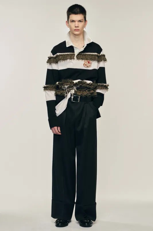 Turbo Embellished Ruffle Rugby Shirt sold by Simone Rocha