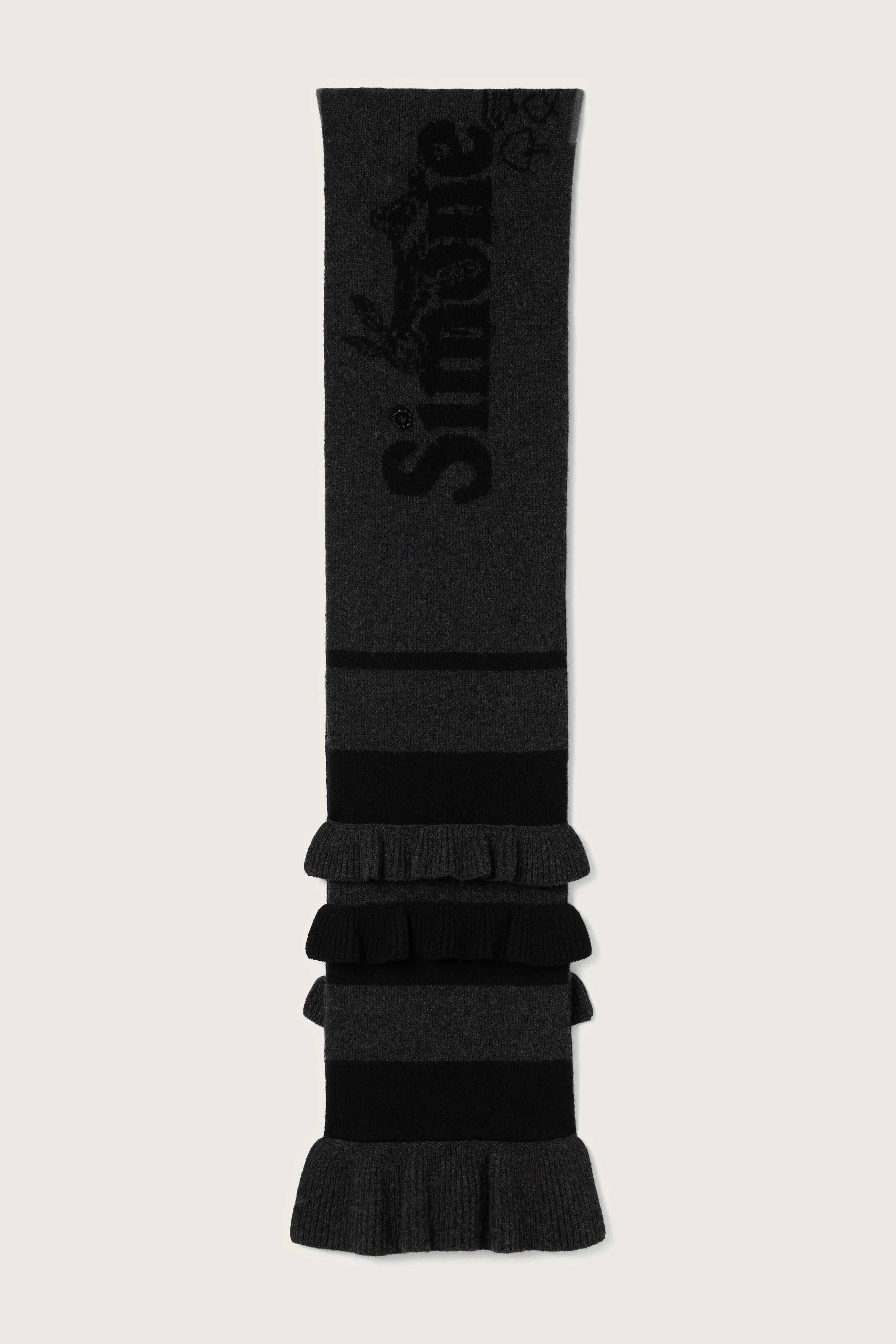 Ruffle Graphic Logo Knit Scarf sold by Simone Rocha