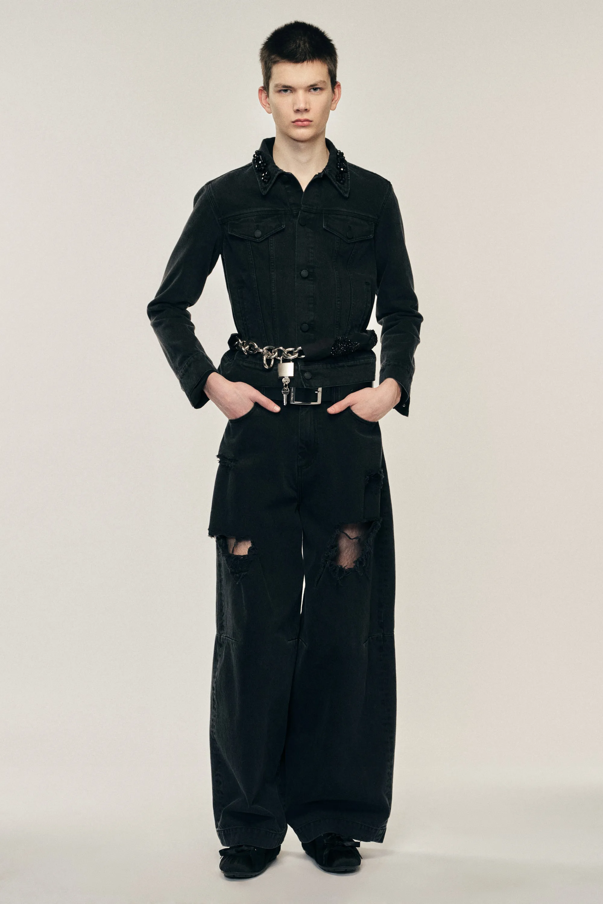 Embellished Fitted Trucker Jacket sold by Simone Rocha