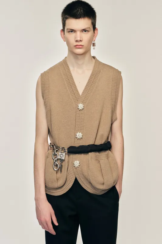 Pearl Button Vest made by Simone Rocha