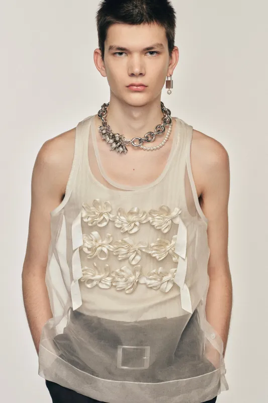 Ribbon Daisy Chain Double Vest sold by Simone Rocha