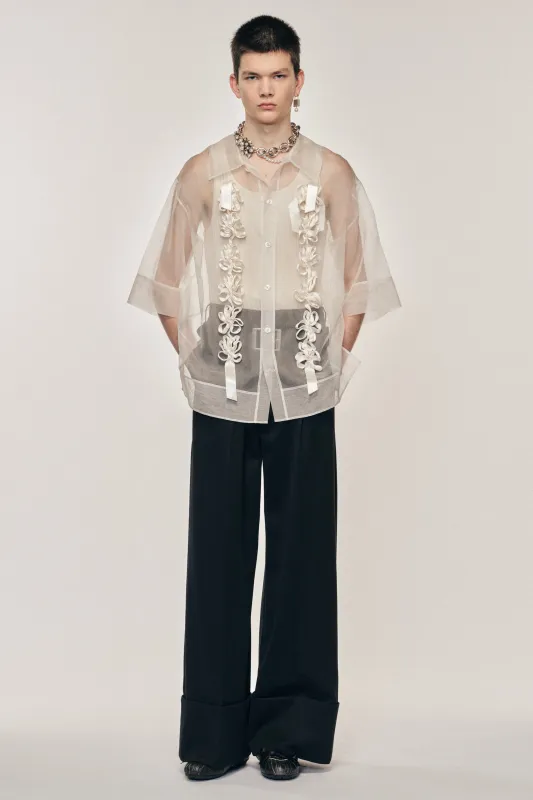 Ribbon Daisy Chain Boxy Shirt sold by Simone Rocha
