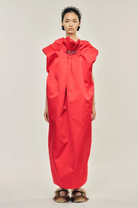 Ruched Duchess Chain Cap Sleeve Dress made by Simone Rocha