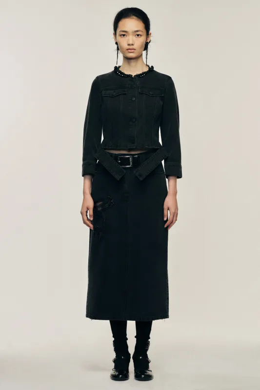 Embellished Kick Back Flare Skirt made by Simone Rocha