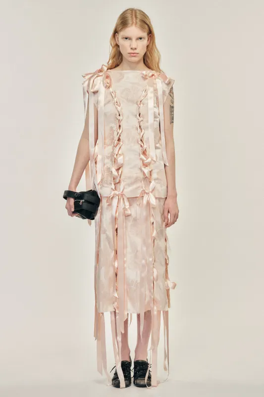 Unraveling Ribbon Brocade Top made by Simone Rocha