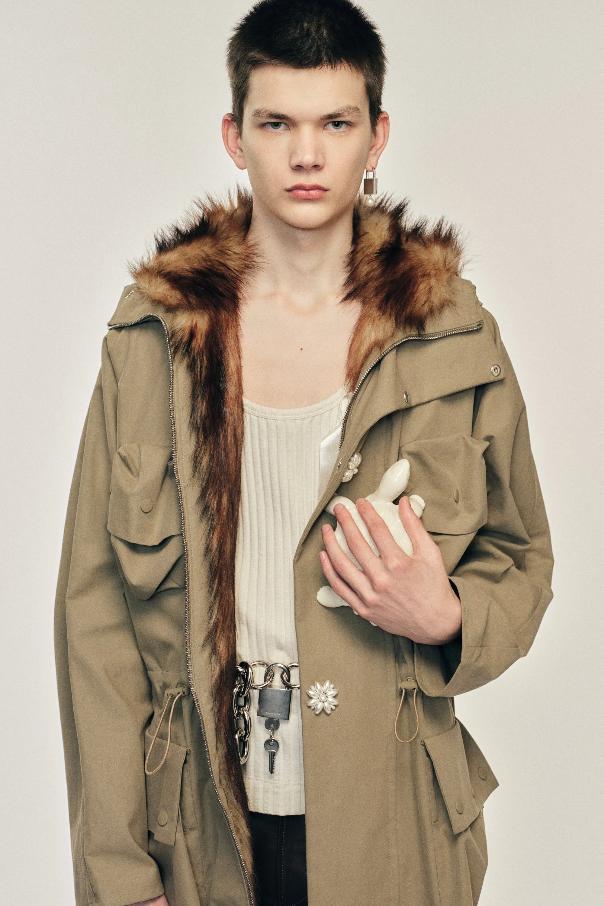 Multi Pocket Faux Fur Lined Parka Coat sold by Simone Rocha product image thumbnail 3