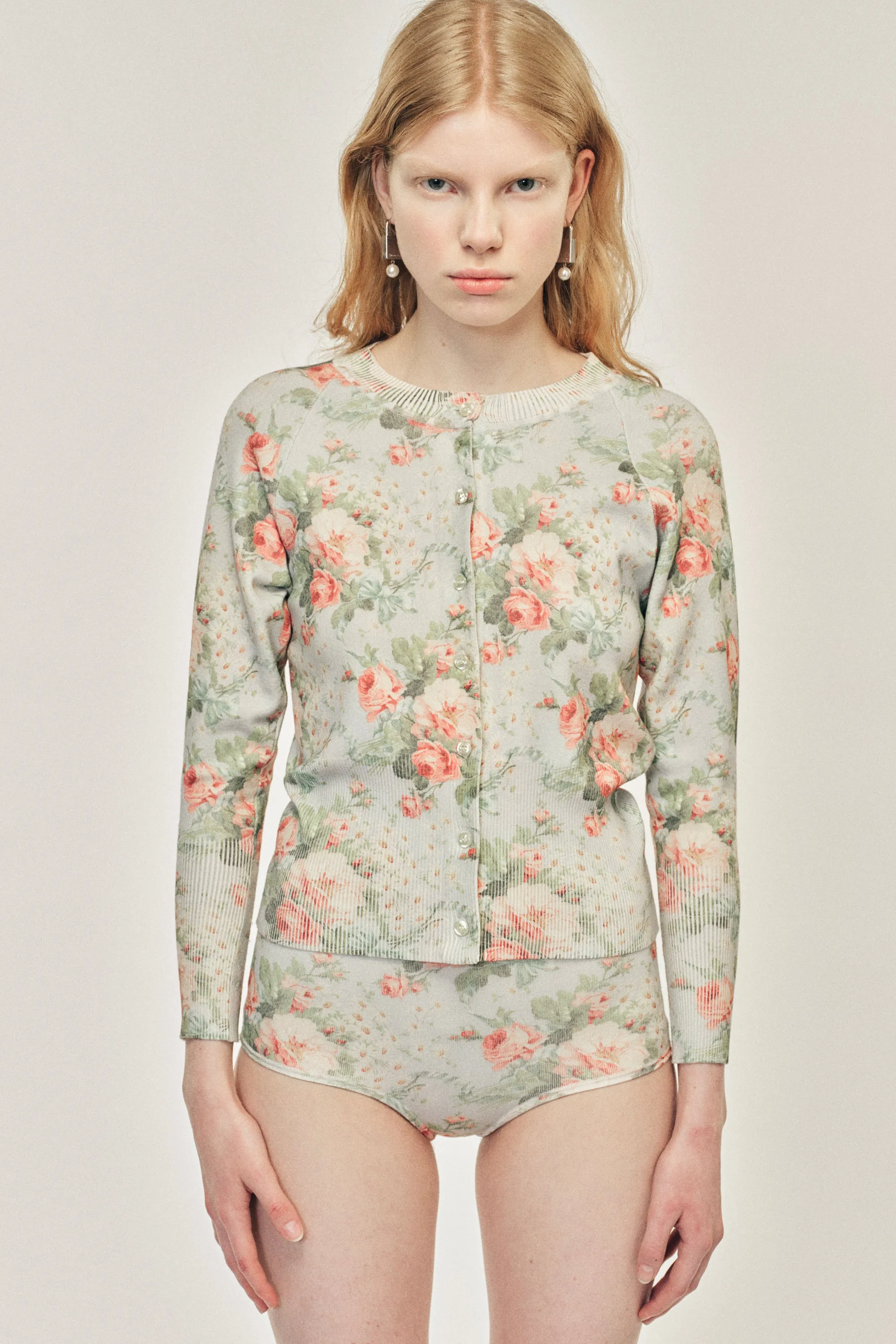 Shrunken Floral Knit Cardigan sold by Simone Rocha