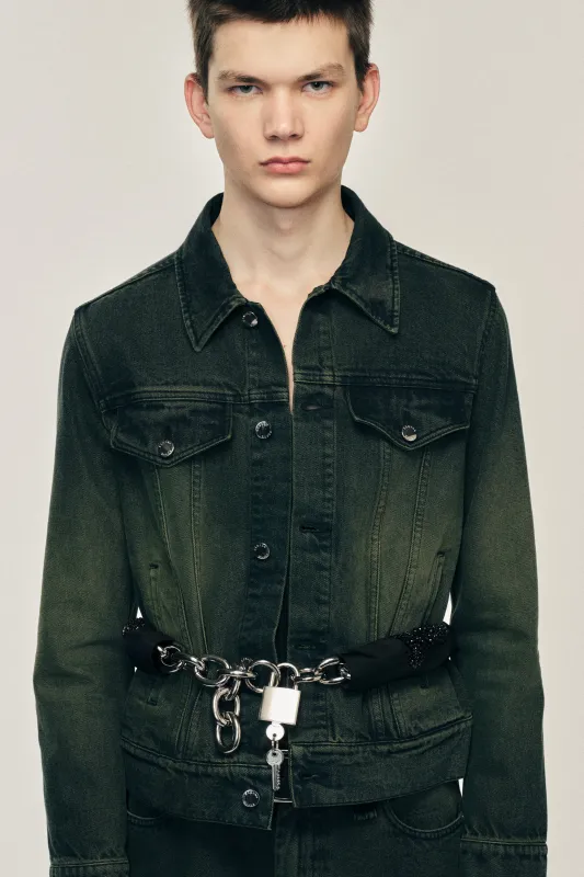 Embellished Sleeve Chain Padlock Belt sold by Simone Rocha