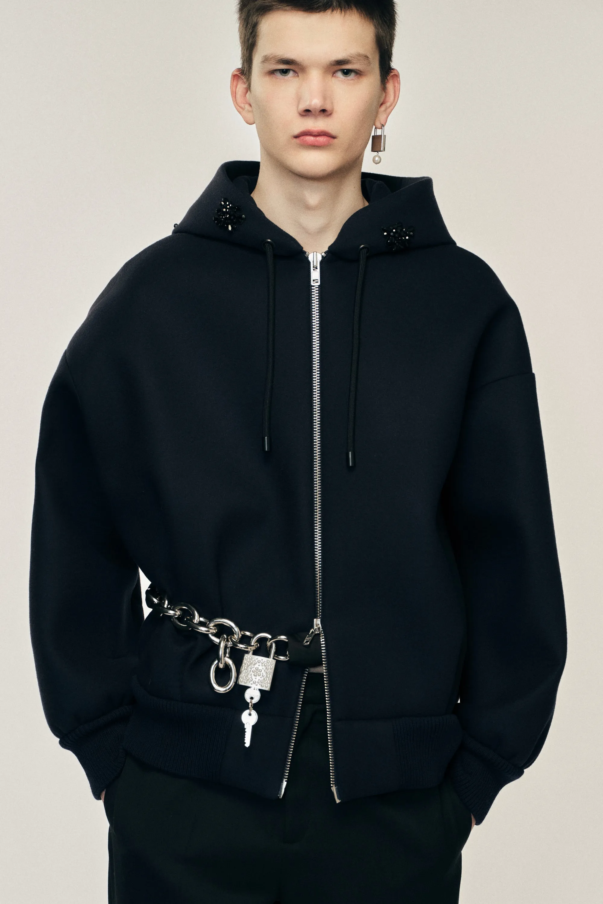 Embellished Hooded Zip Jacket sold by Simone Rocha product image thumbnail 3