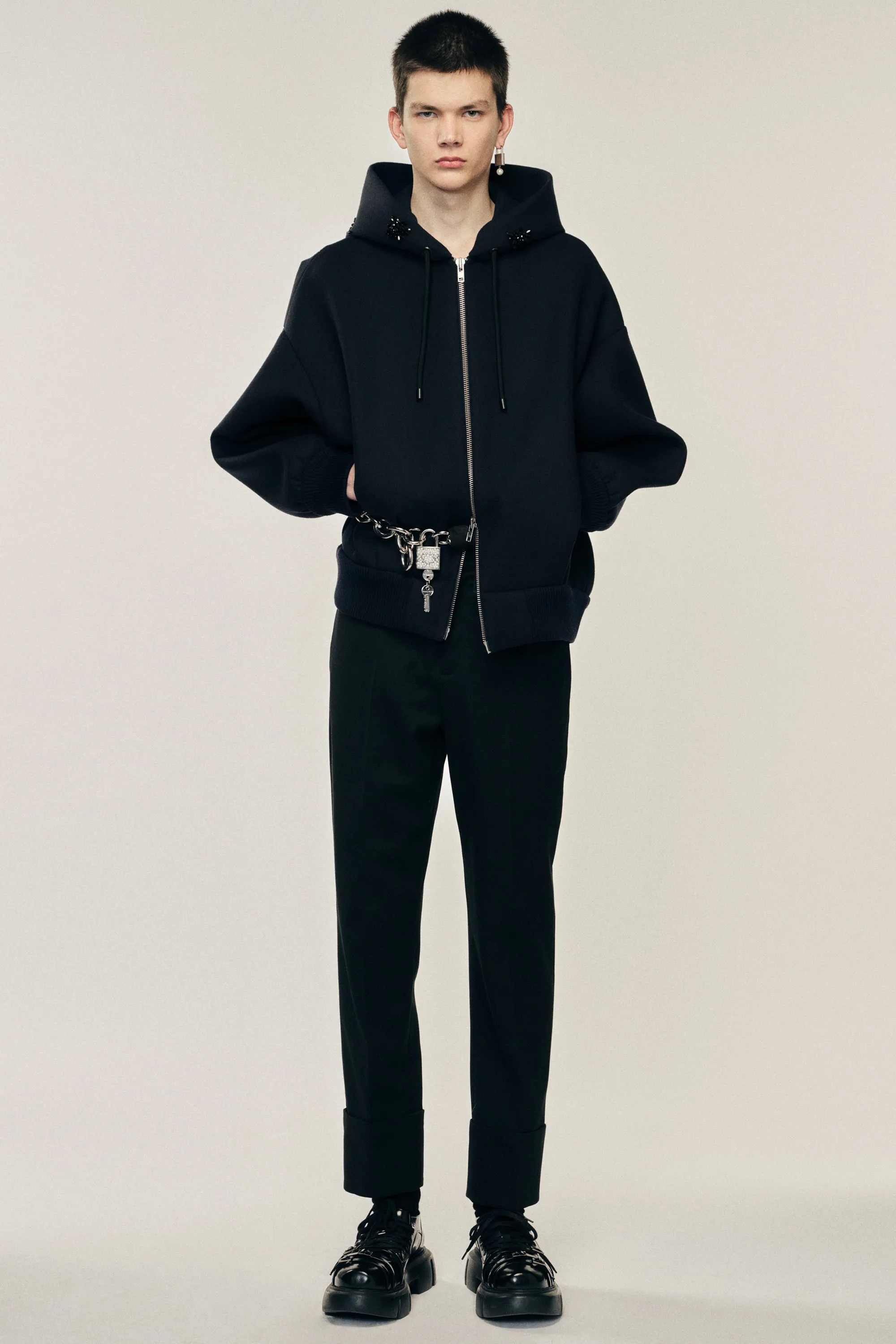 Embellished Hooded Zip Jacket sold by Simone Rocha