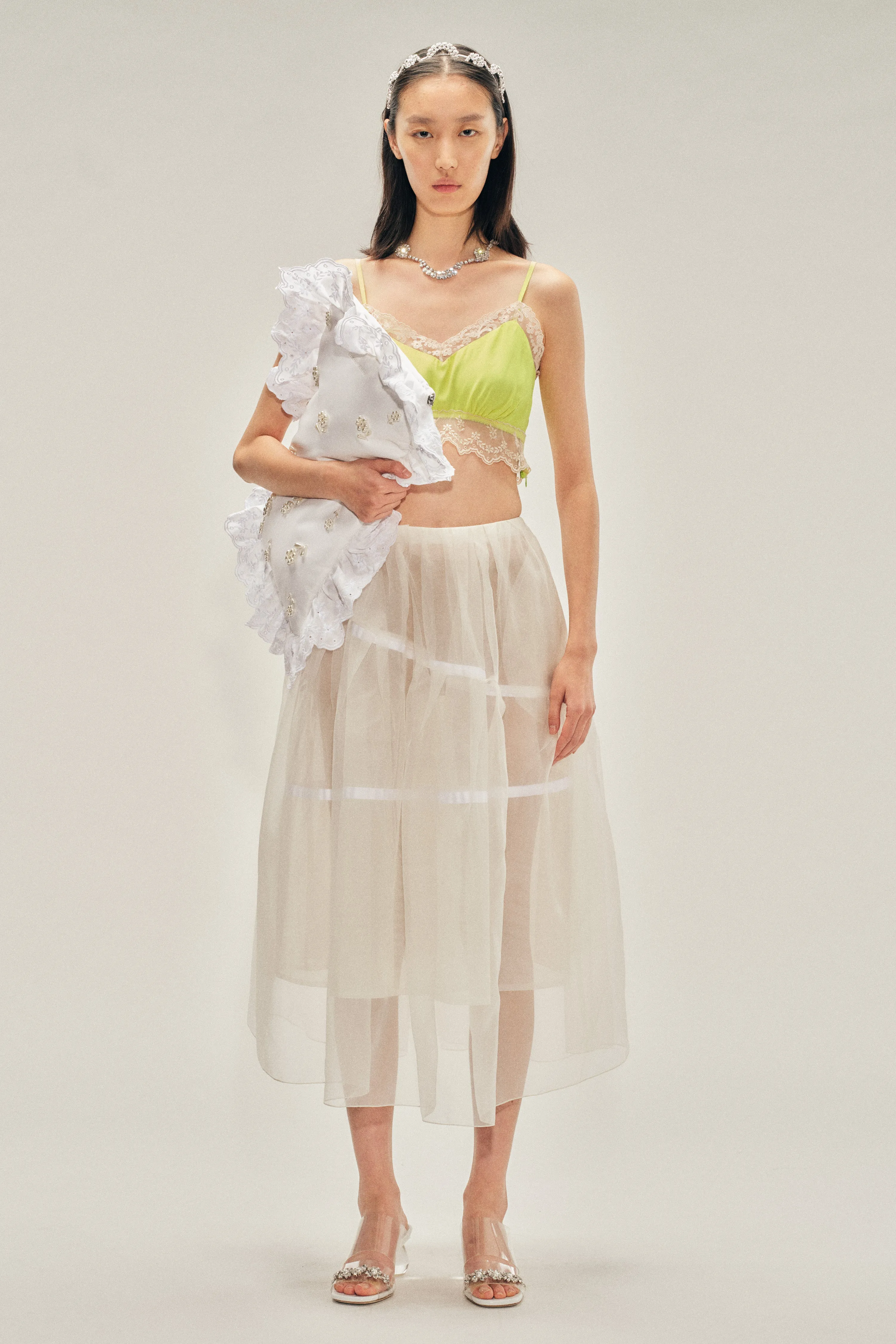 Sheer Overlay Long Flounce Skirt sold by Simone Rocha