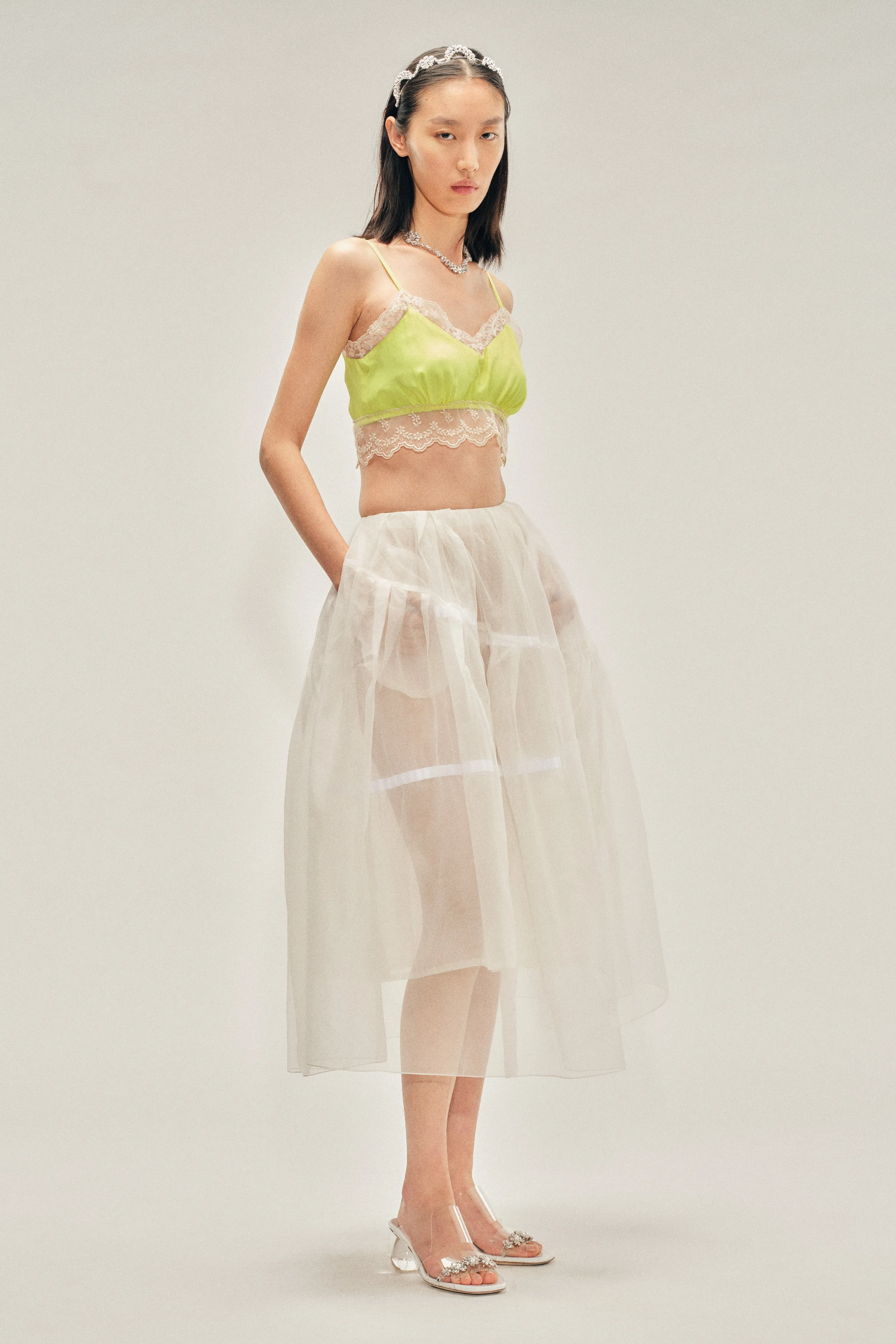 Sheer Overlay Long Flounce Skirt sold by Simone Rocha product image thumbnail 3