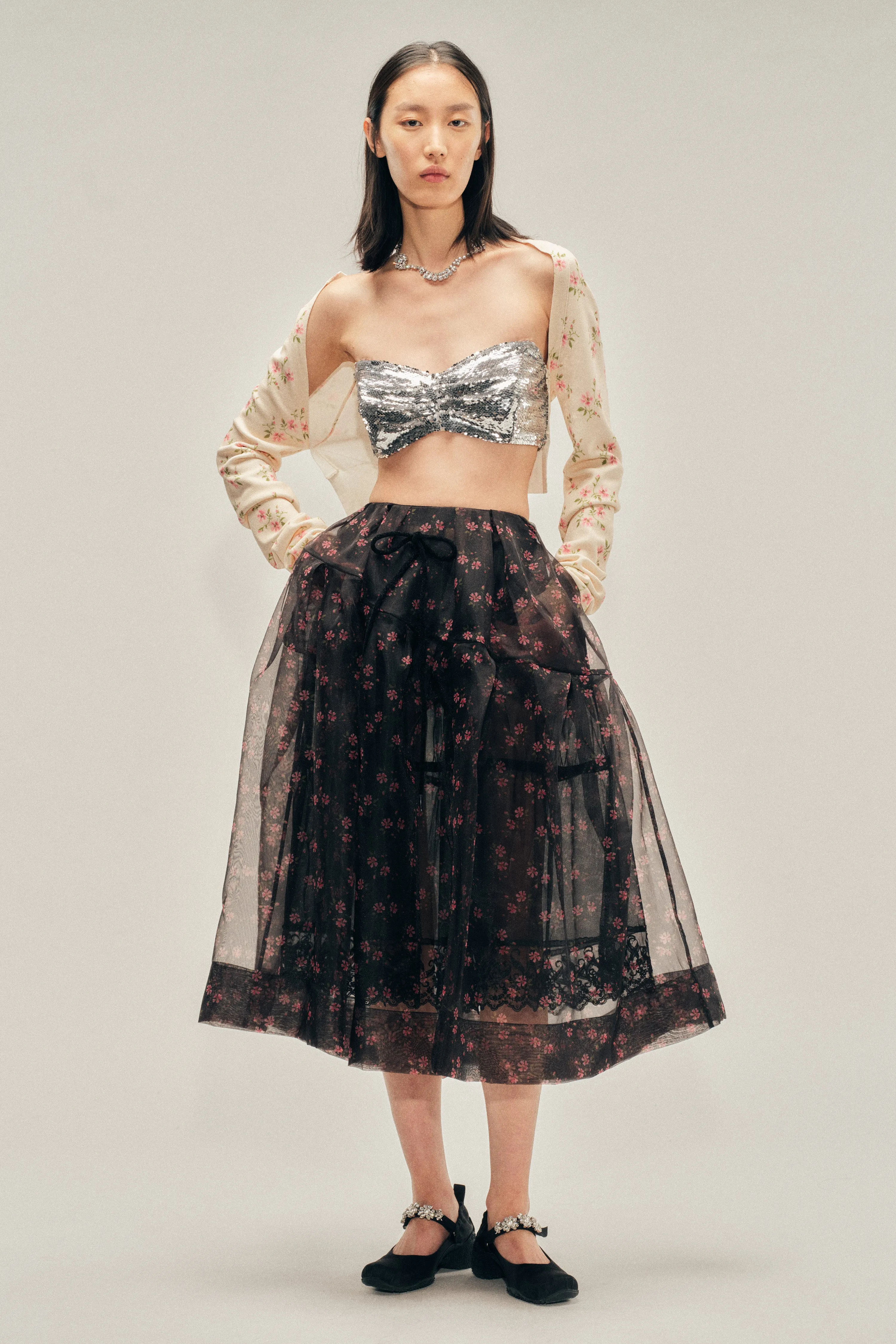Sheer Overlay Long Flounce Skirt sold by Simone Rocha product image thumbnail 2