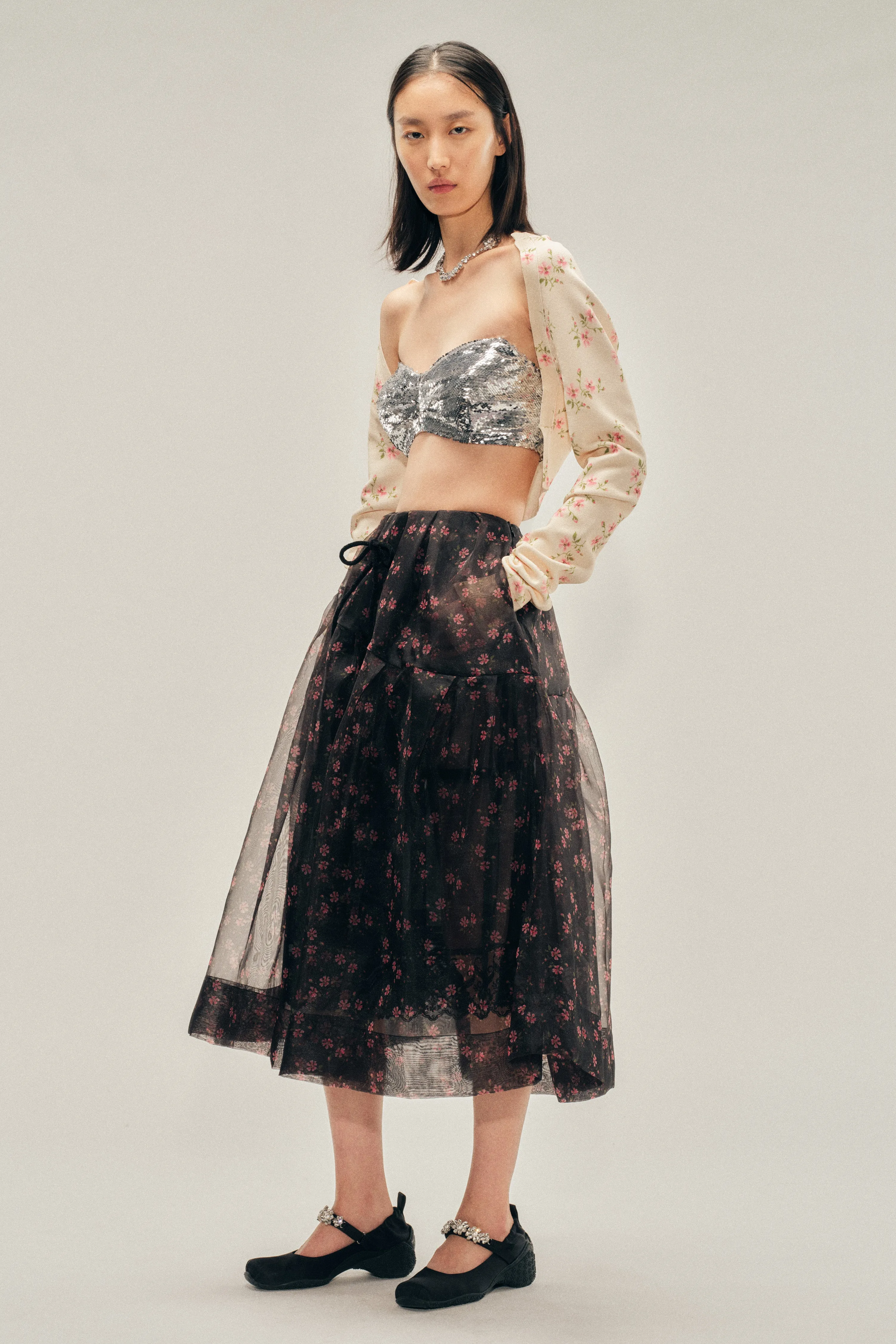 Sheer Overlay Long Flounce Skirt sold by Simone Rocha product image thumbnail 3