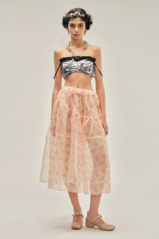 Sheer Overlay Long Flounce Skirt made by Simone Rocha
