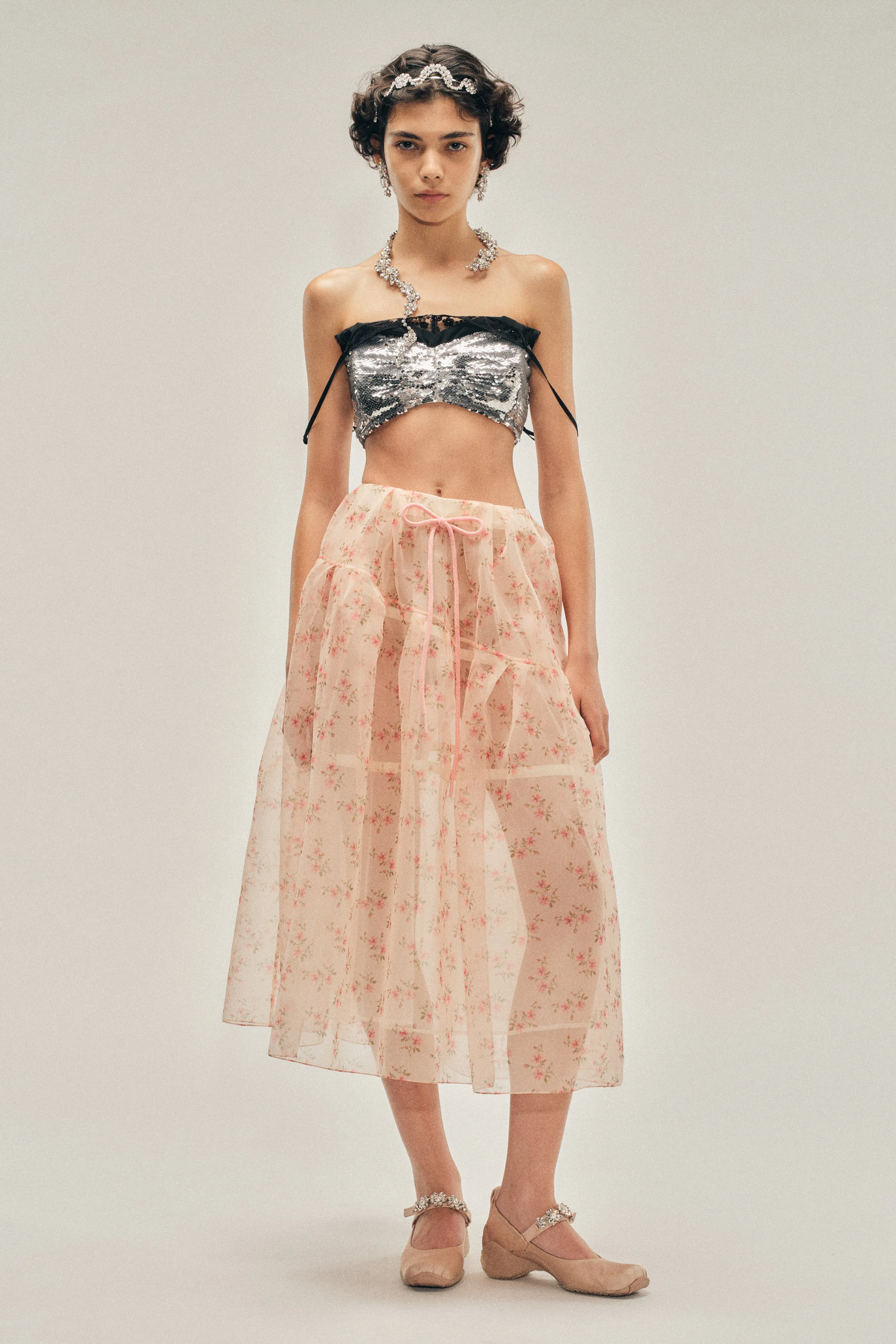 Sheer Overlay Long Flounce Skirt sold by Simone Rocha