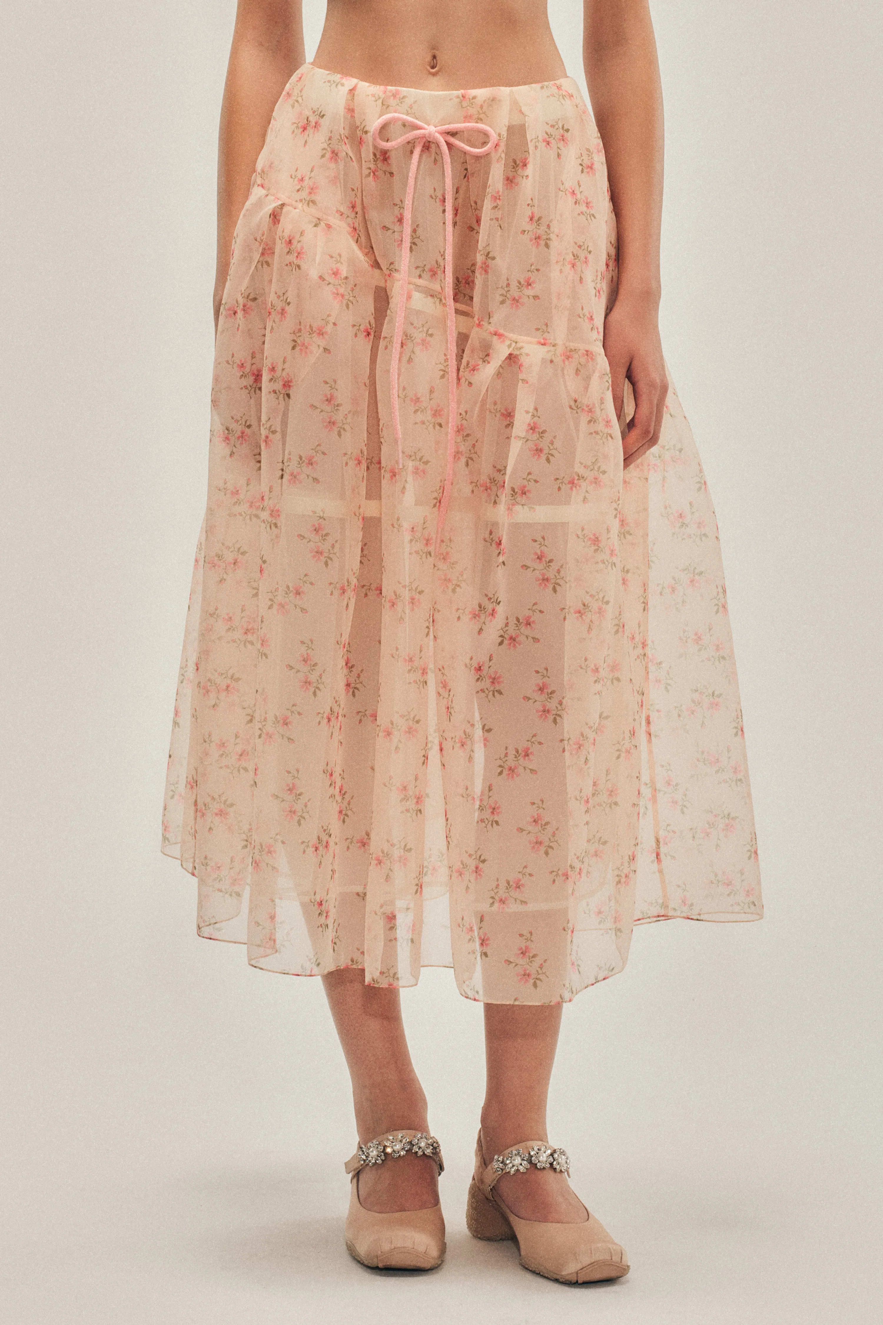 Sheer Overlay Long Flounce Skirt sold by Simone Rocha product image thumbnail 4