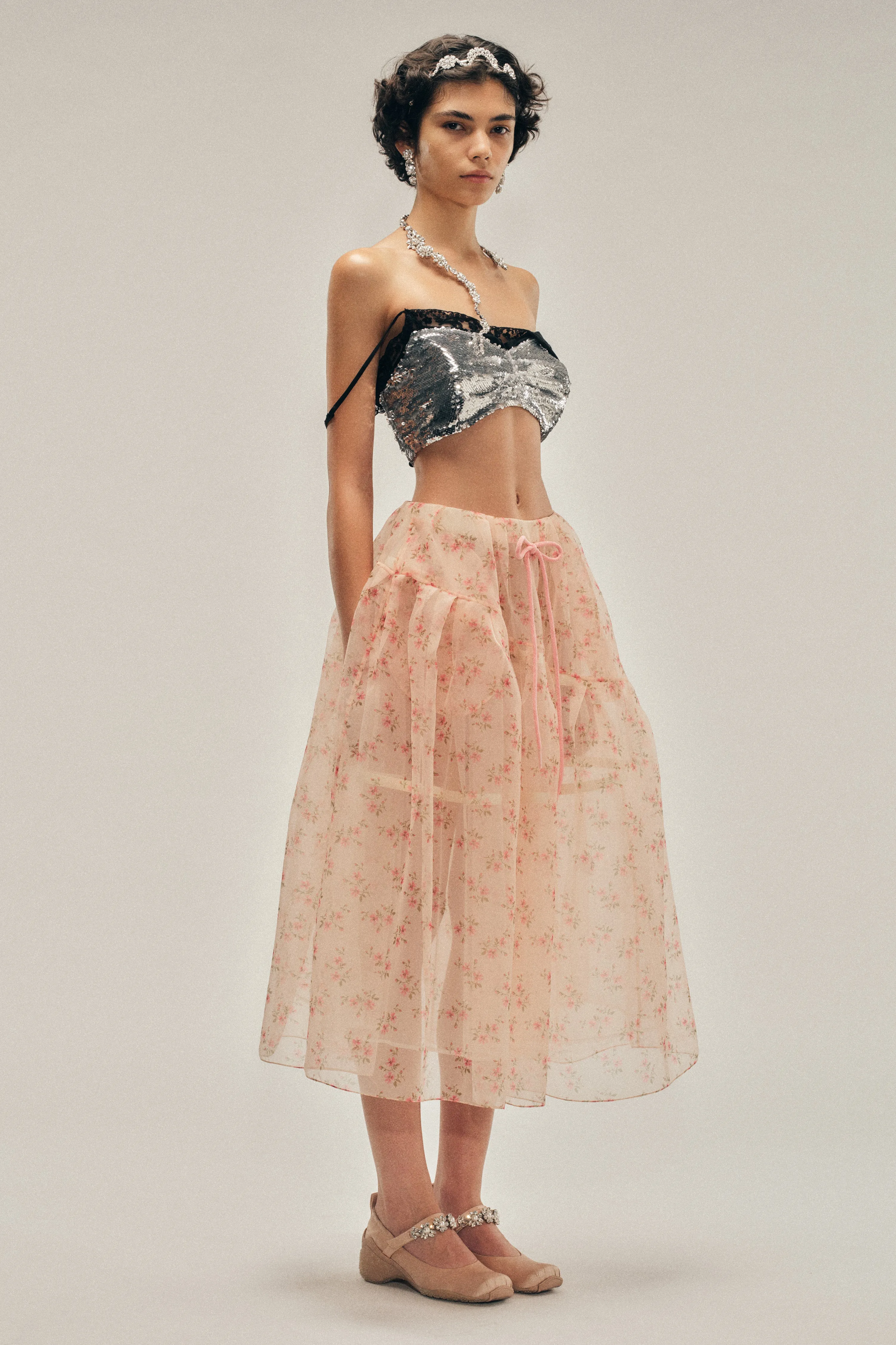 Sheer Overlay Long Flounce Skirt sold by Simone Rocha product image thumbnail 2