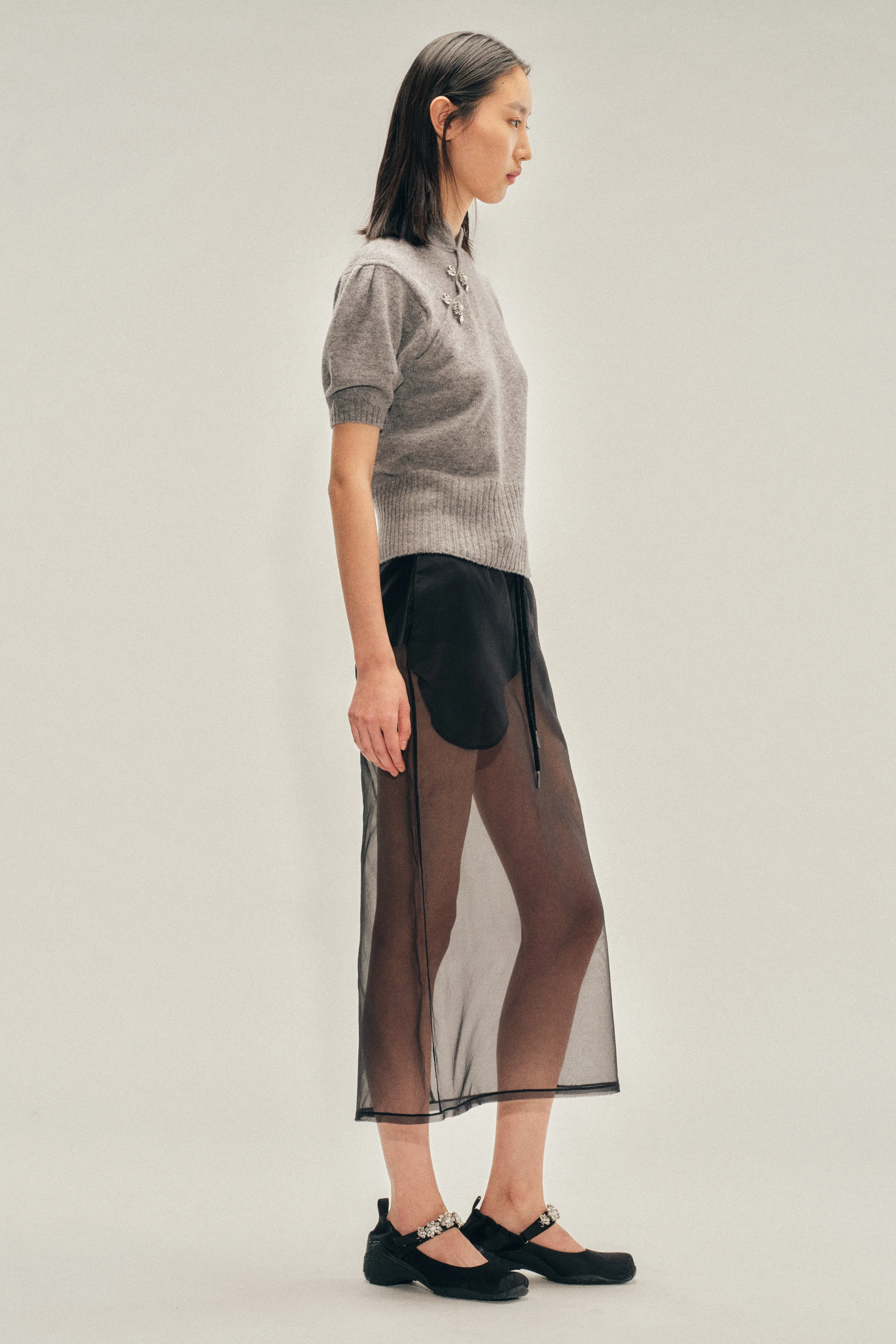 Sheer Frayed Column Pencil Skirt sold by Simone Rocha product image thumbnail 3