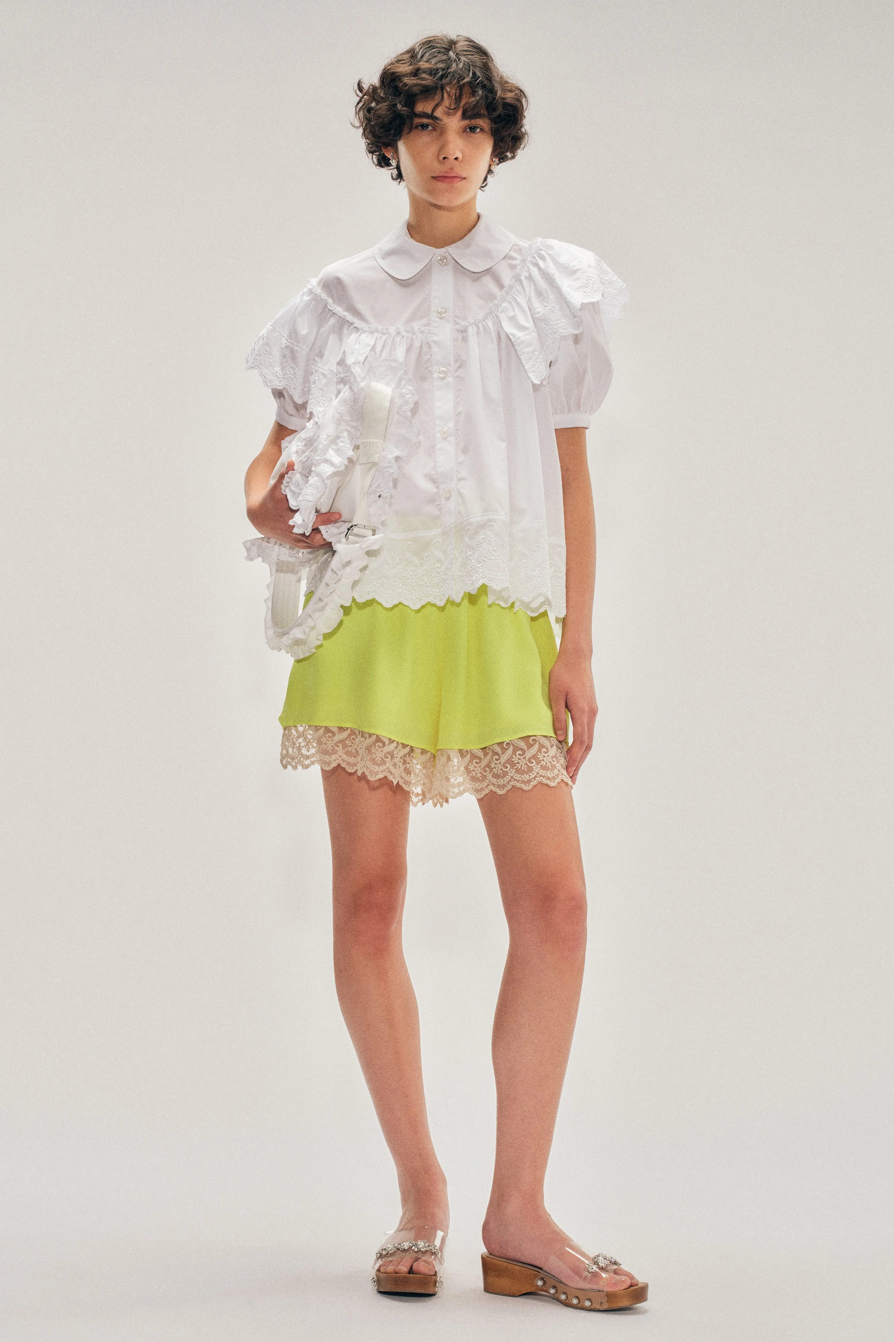 Lace Trim Negligee Shorts sold by Simone Rocha