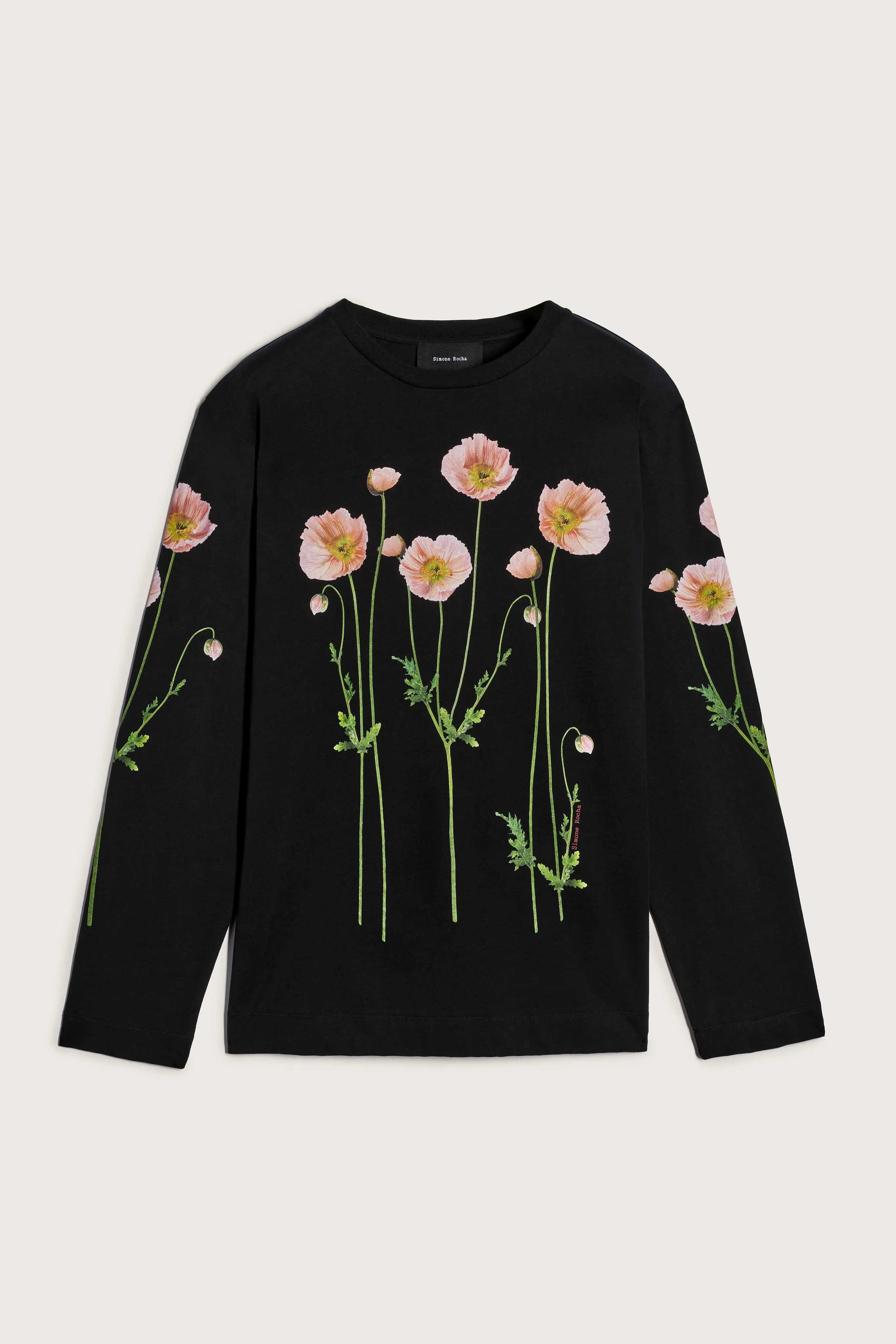 Poppy Field Print Long Sleeve T-Shirt sold by Simone Rocha