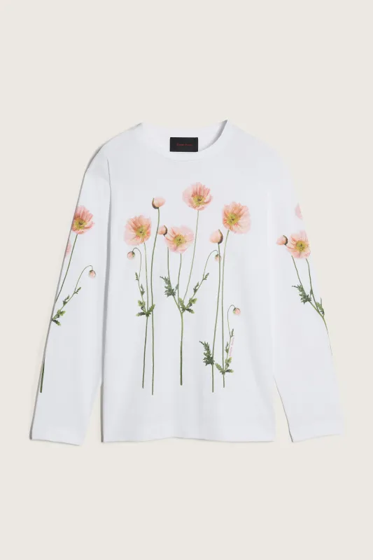 Poppy Field Print Long Sleeve T-Shirt sold by Simone Rocha