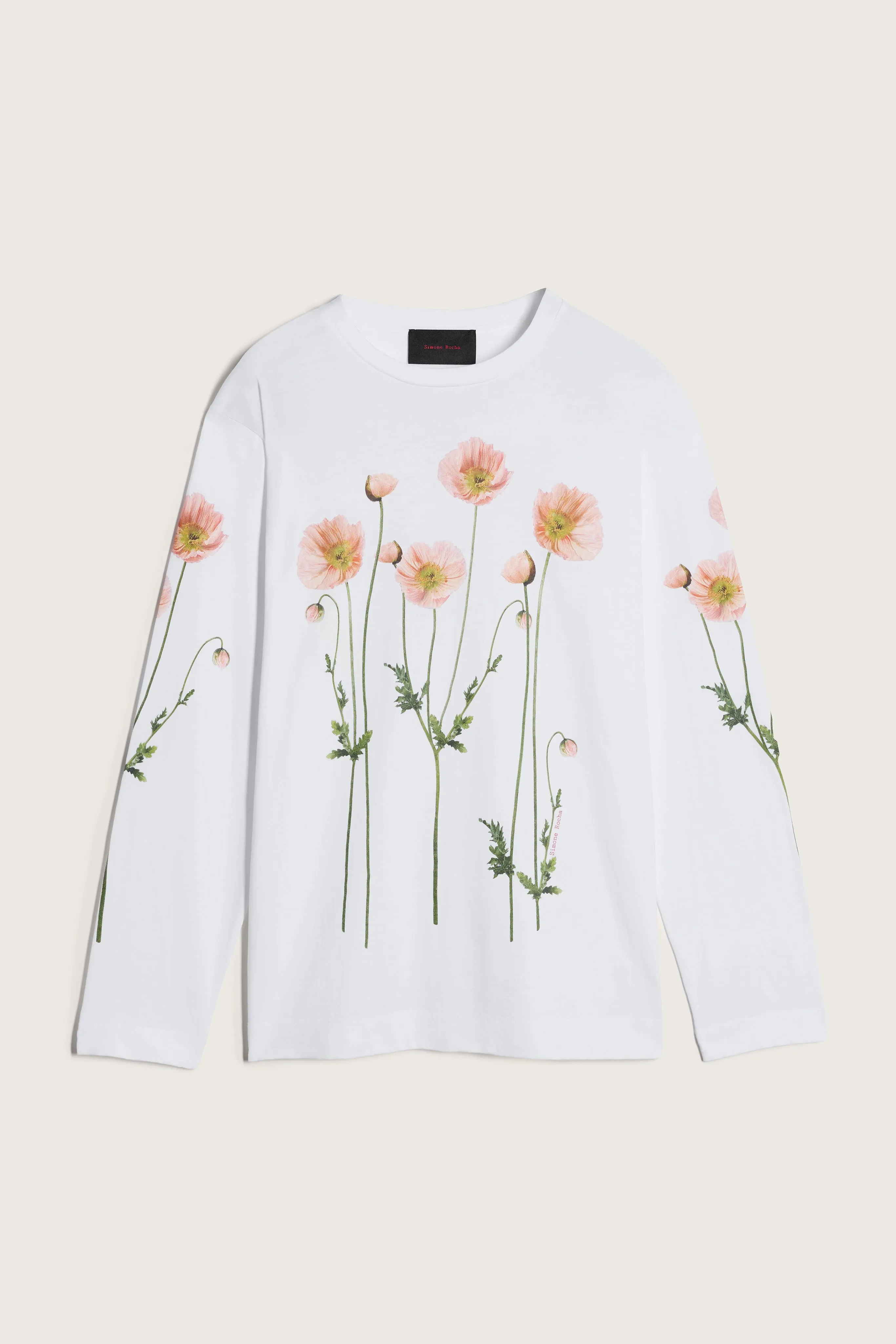 Poppy Field Print Long Sleeve T-Shirt sold by Simone Rocha