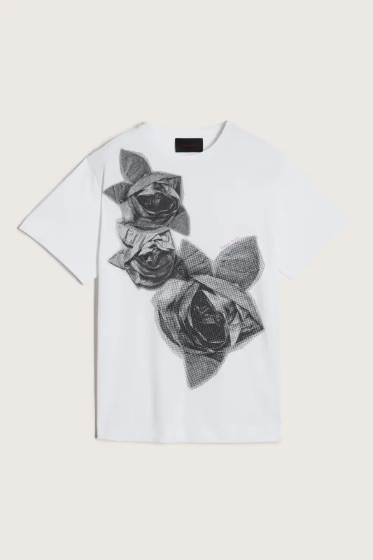 Rasterised Pressed Rosette Print T-Shirt sold by Simone Rocha