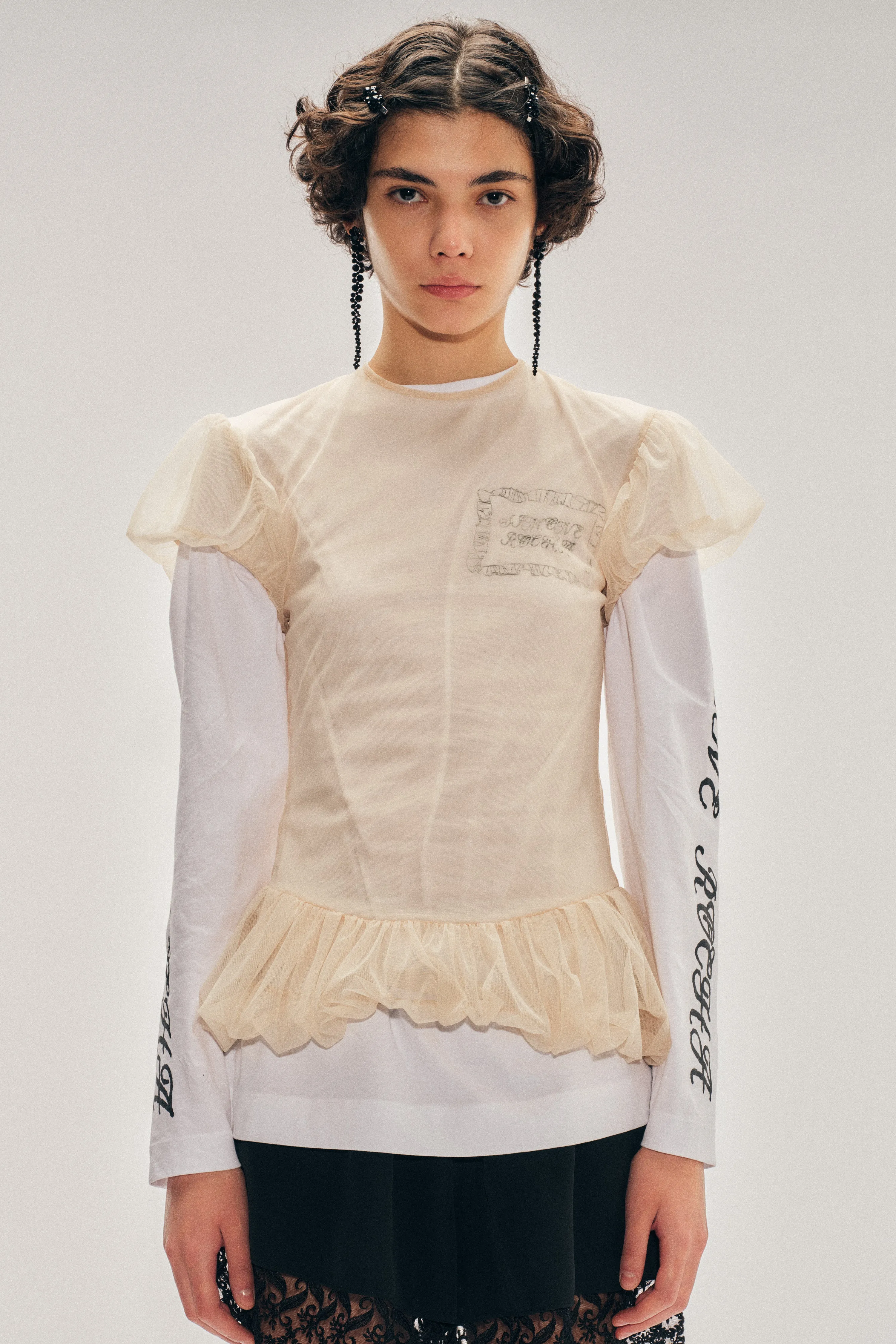 Sheer Ballet Peplum Top sold by Simone Rocha product image thumbnail 4