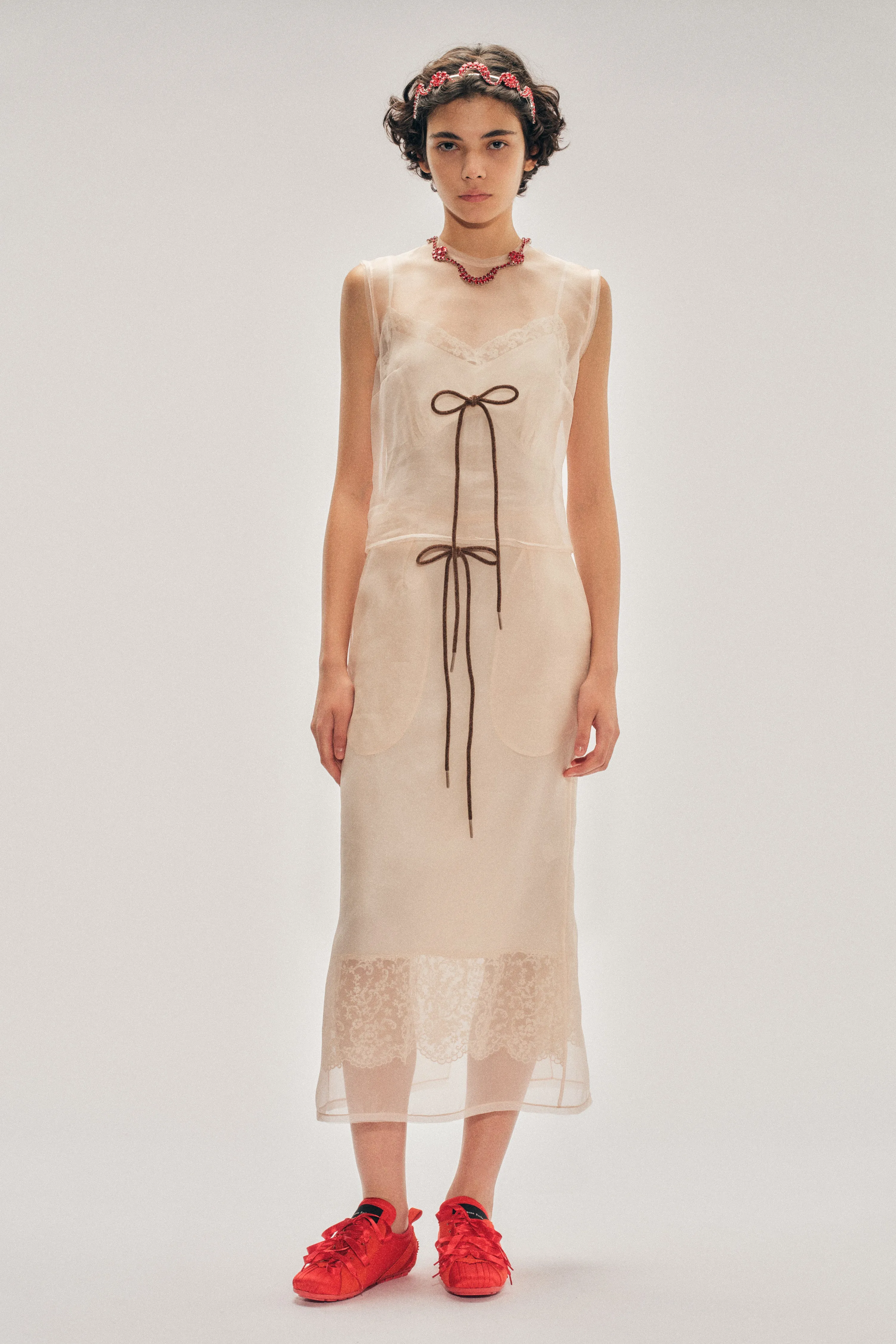 Sheer Frayed Contour Dart Top sold by Simone Rocha