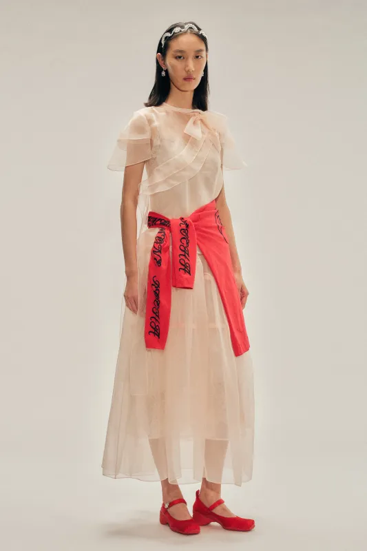 Sheer Petal Bow Sash Top sold by Simone Rocha