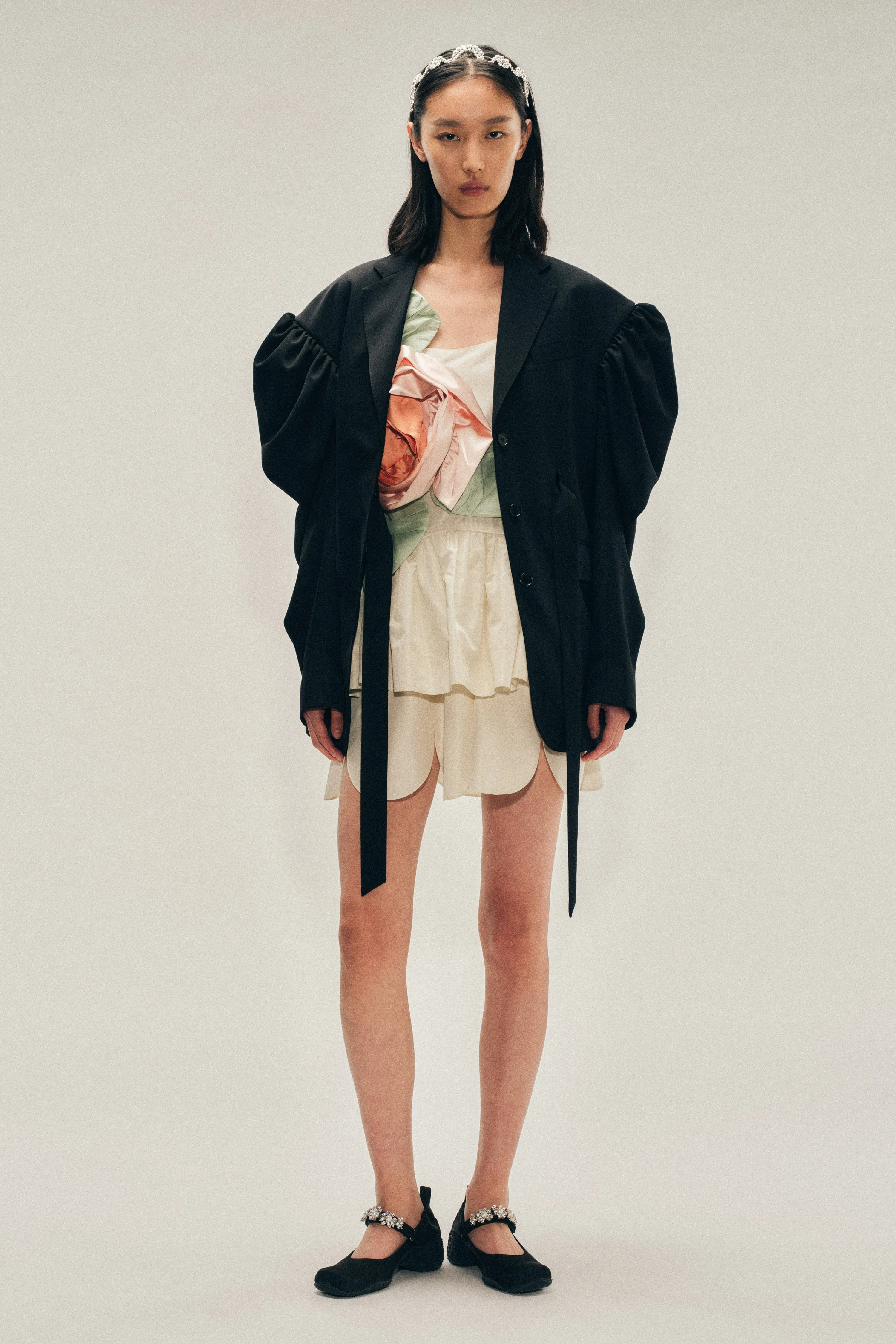 Back Cutout Draped Sleeve Bow Jacket sold by Simone Rocha