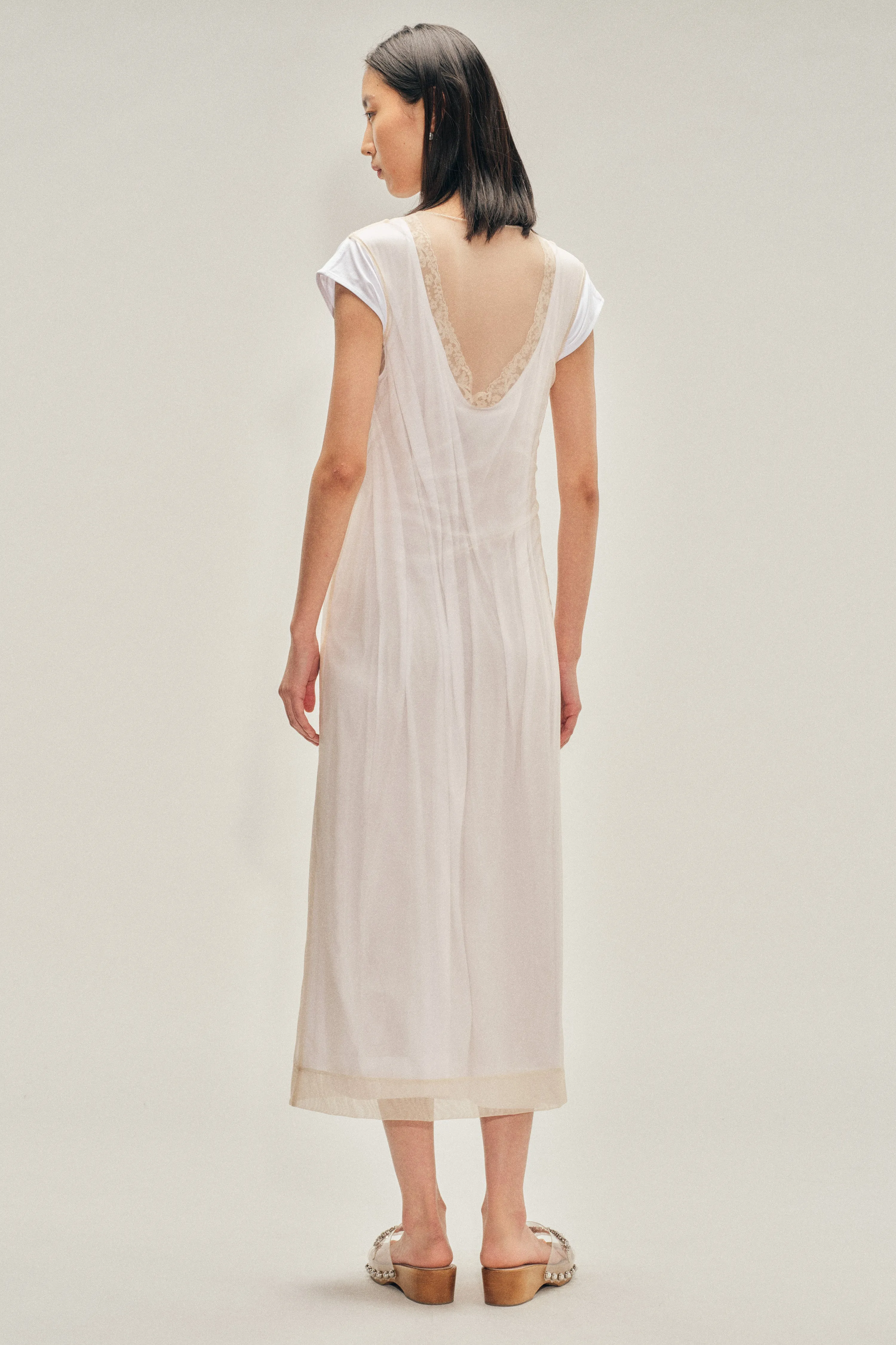 Layered Liquid Cap Sleeve Lace Trim Dress sold by Simone Rocha product image thumbnail 3