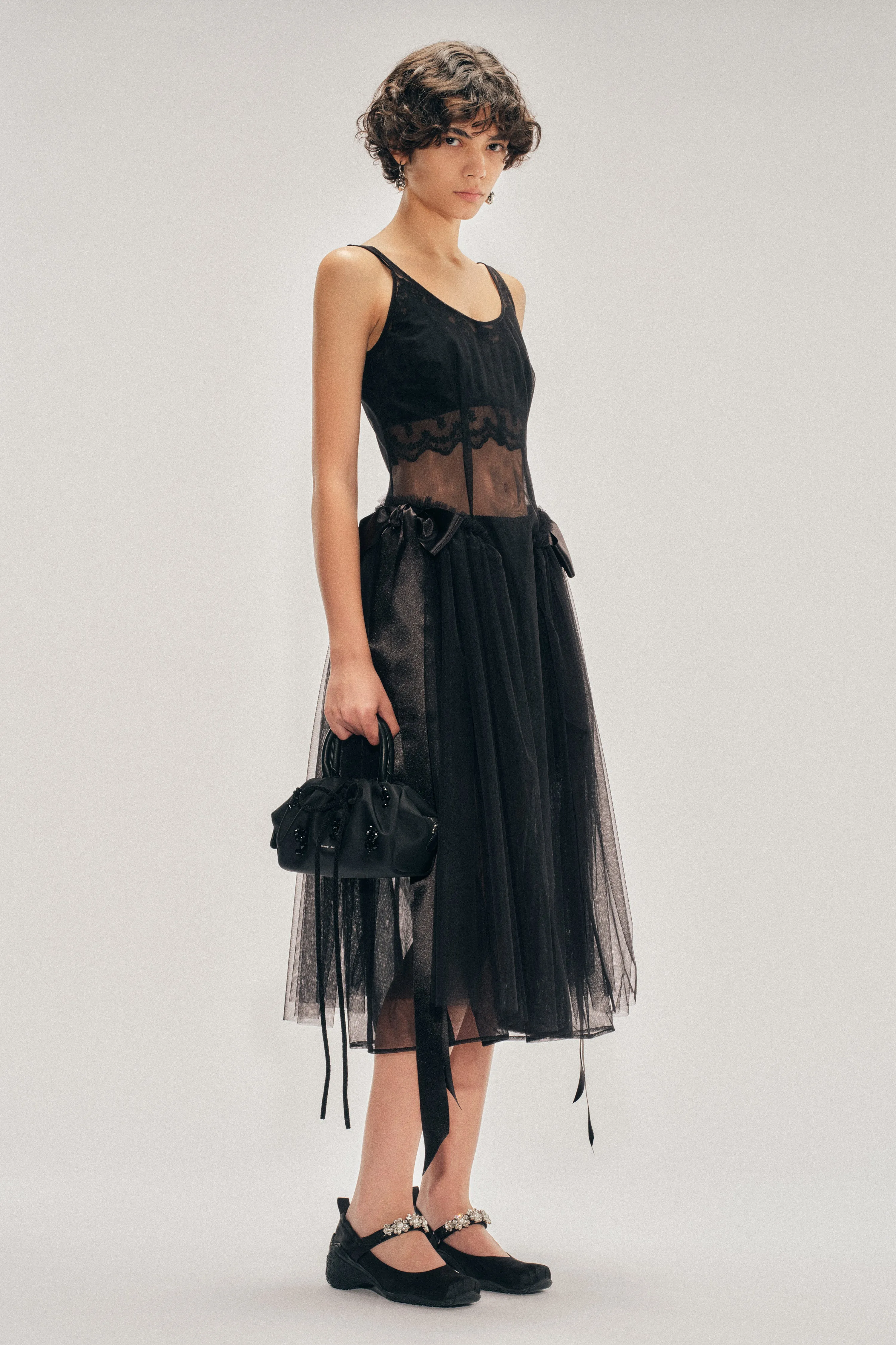 Sheer Sculpted Bow Sash Hip Detail Dress sold by Simone Rocha product image thumbnail 2