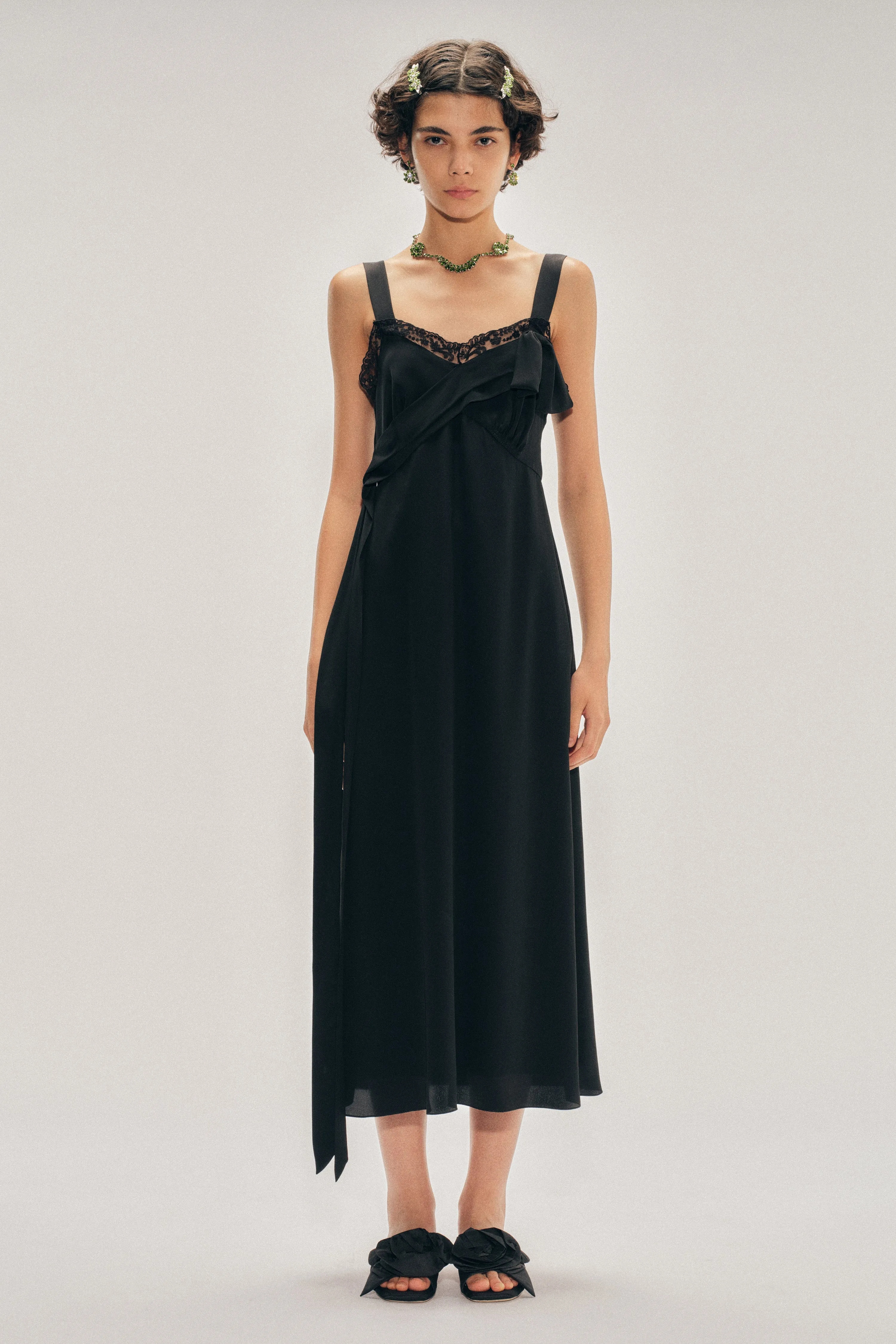 Bow Sash Slip Dress sold by Simone Rocha