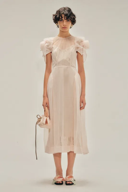 Rose Puff Sleeve Hip Dress sold by Simone Rocha