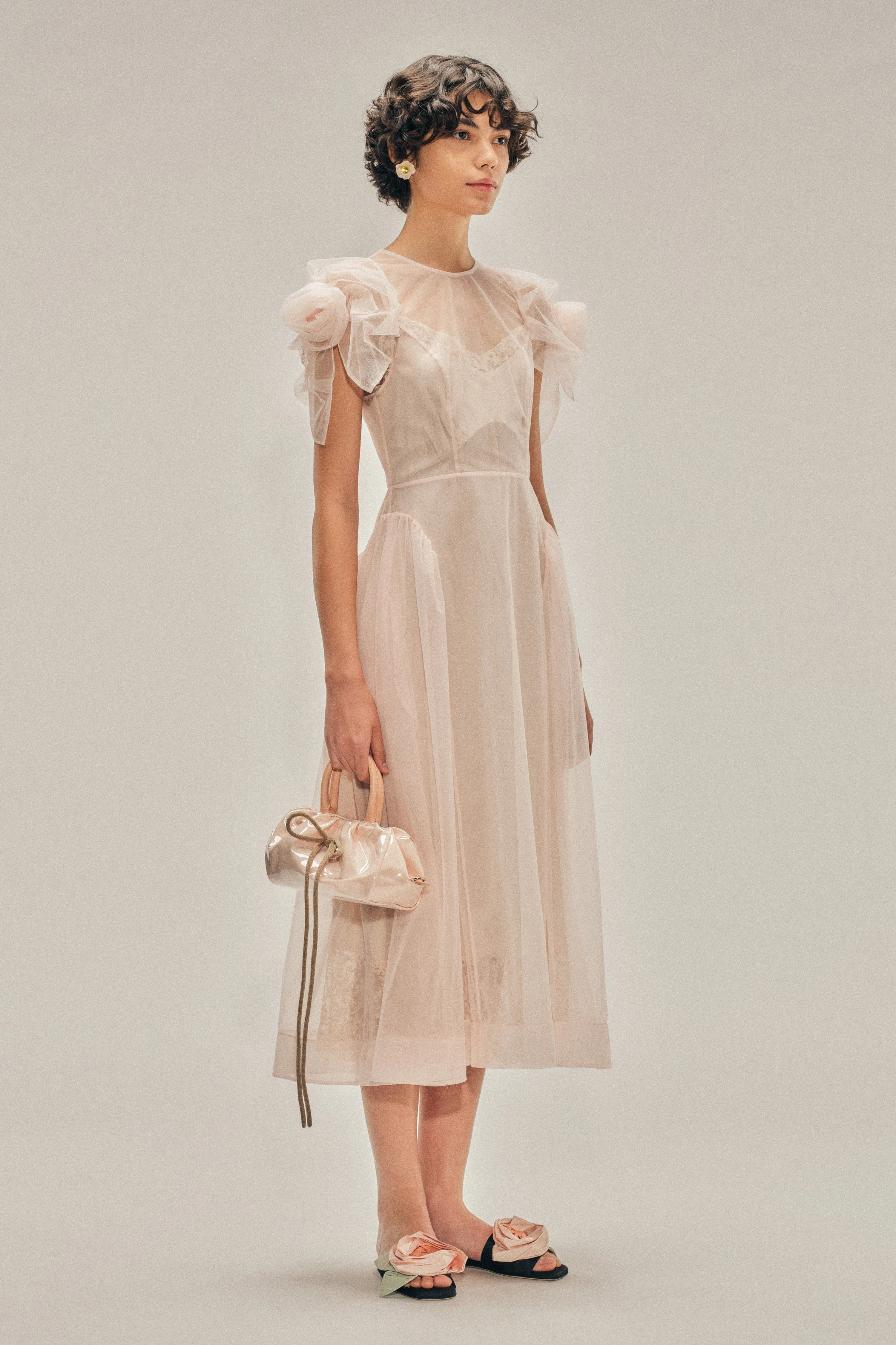Rose Puff Sleeve Hip Dress sold by Simone Rocha product image thumbnail 2