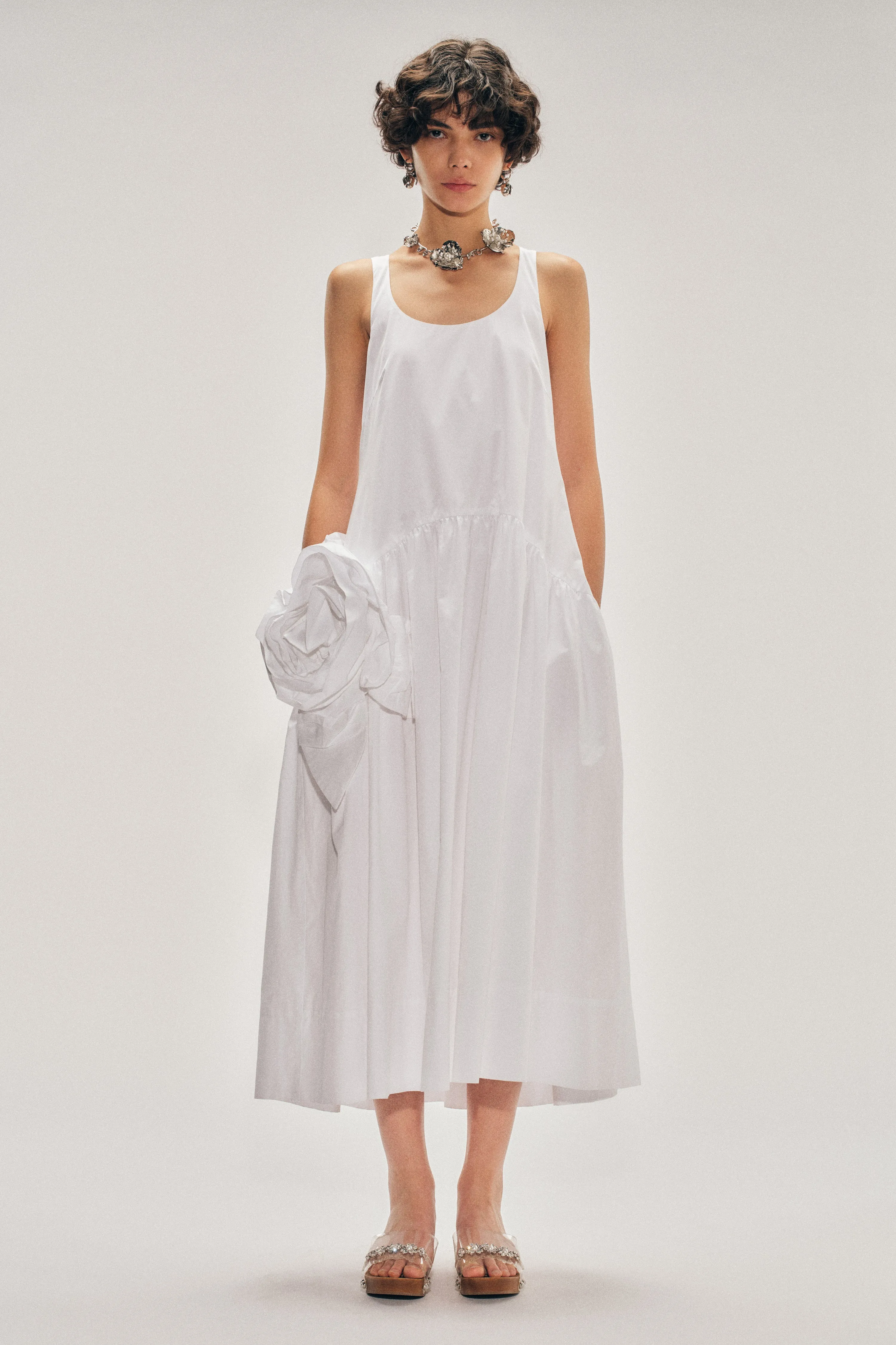 Pressed Rosette Tapered Back Flounce Dress sold by Simone Rocha