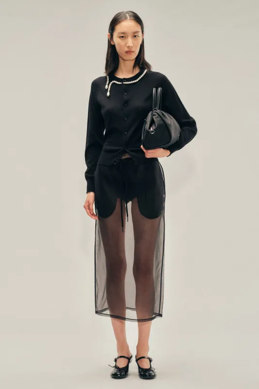 Beaded Classic Merino Silk Cardigan made by Simone Rocha