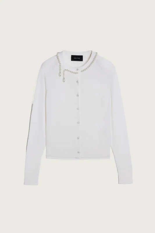 Beaded Classic Merino Silk Cardigan sold by Simone Rocha