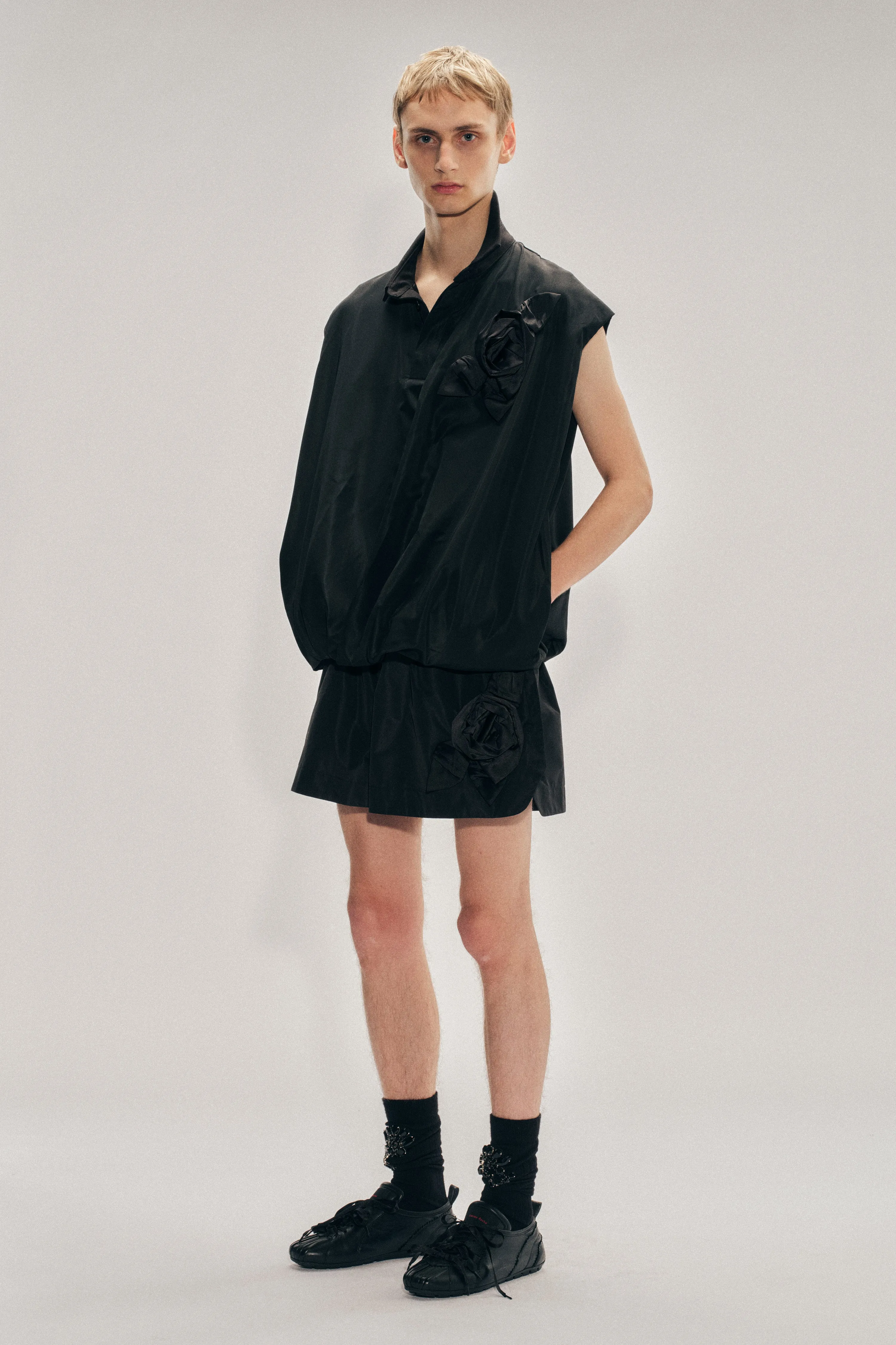 Draped Bubble Hem Pressed Rosette Top sold by Simone Rocha product image thumbnail 2