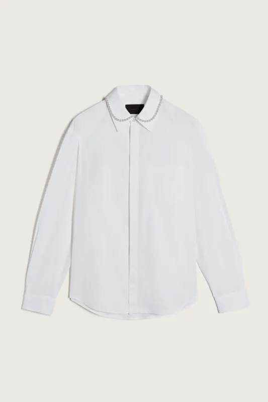 Beaded Classic Concealed Button Shirt made by Simone Rocha