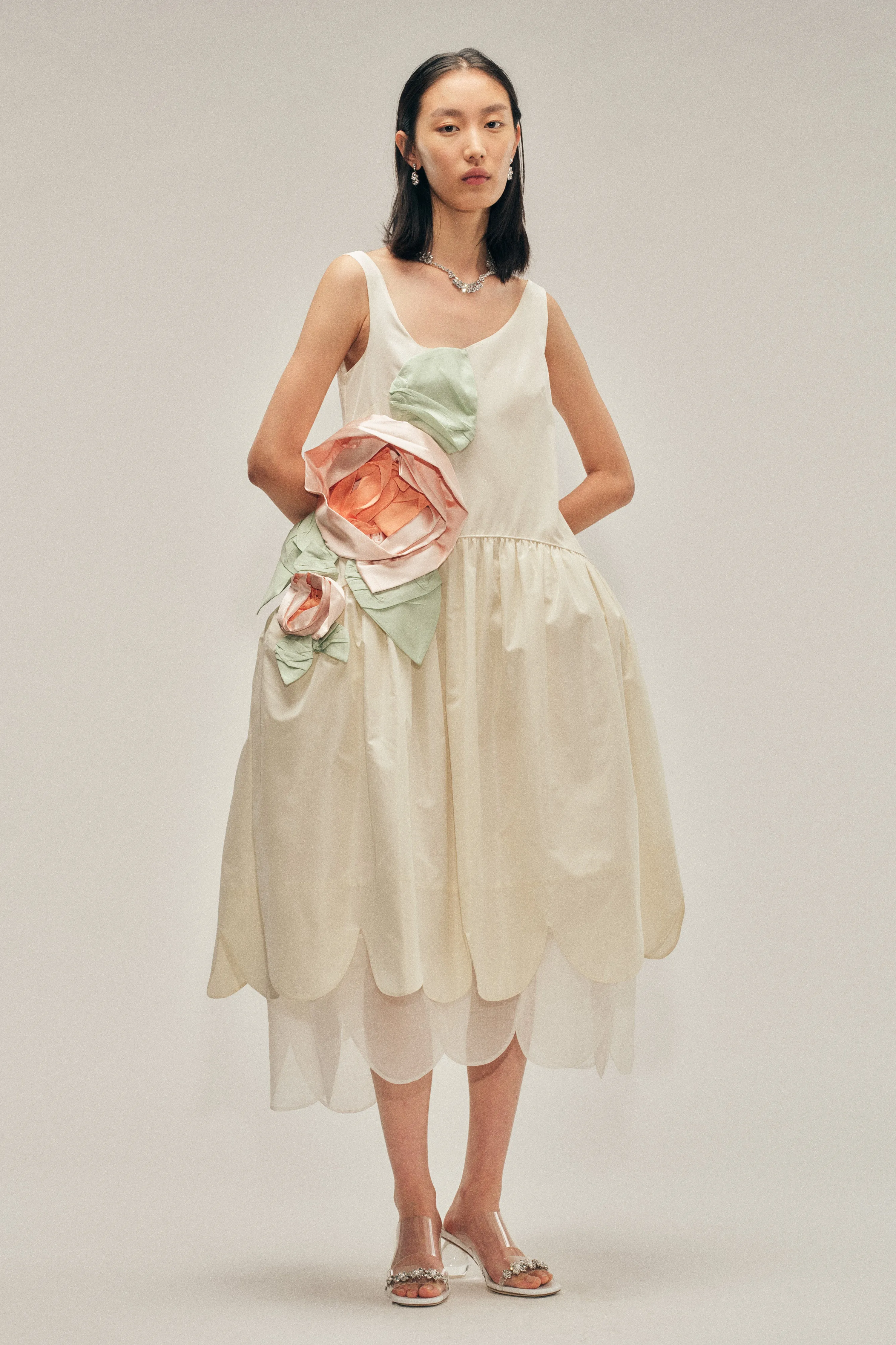 Pressed Rosette Tilted Neck Petal Hem Dress sold by Simone Rocha product image thumbnail 2