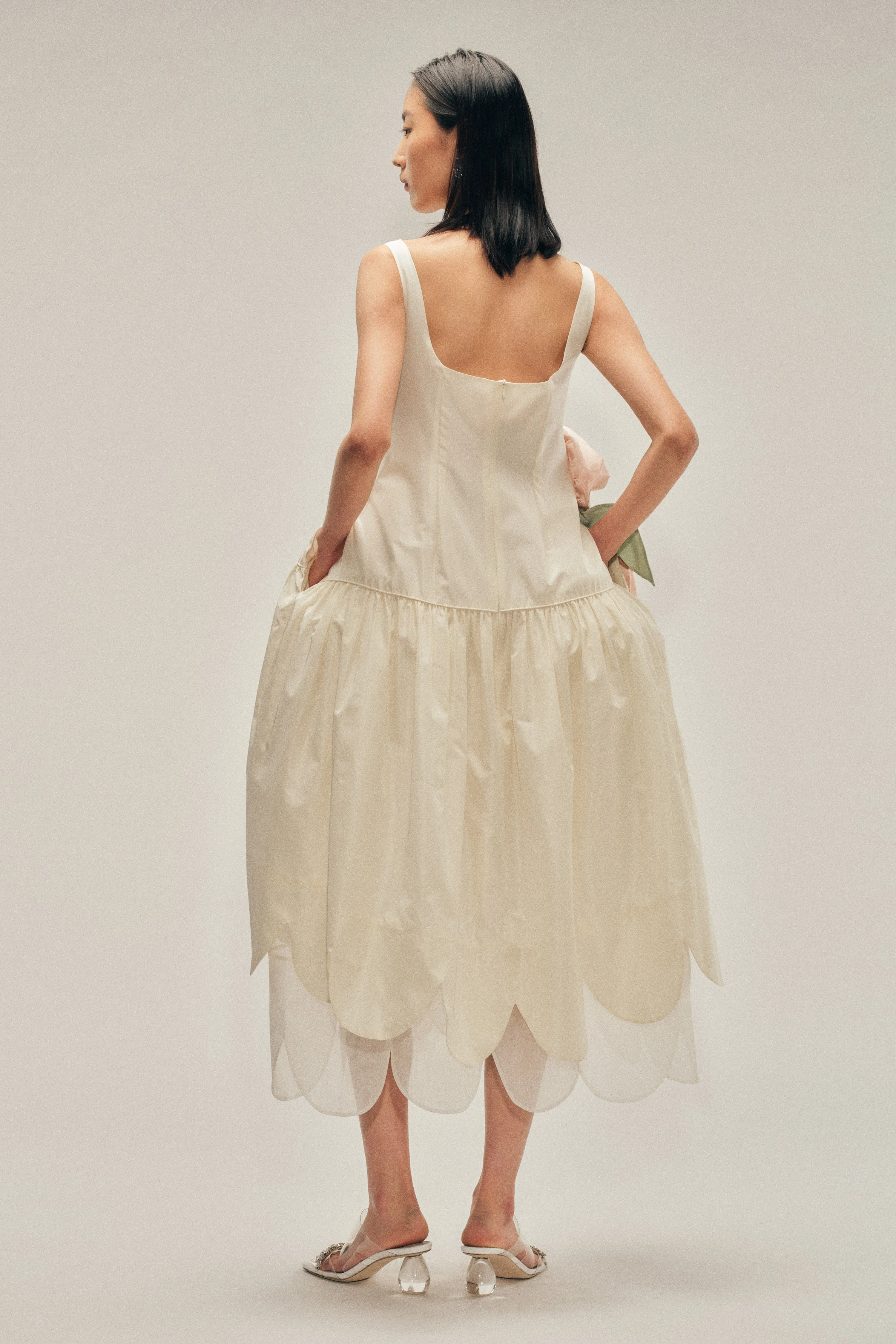 Pressed Rosette Tilted Neck Petal Hem Dress sold by Simone Rocha product image thumbnail 3