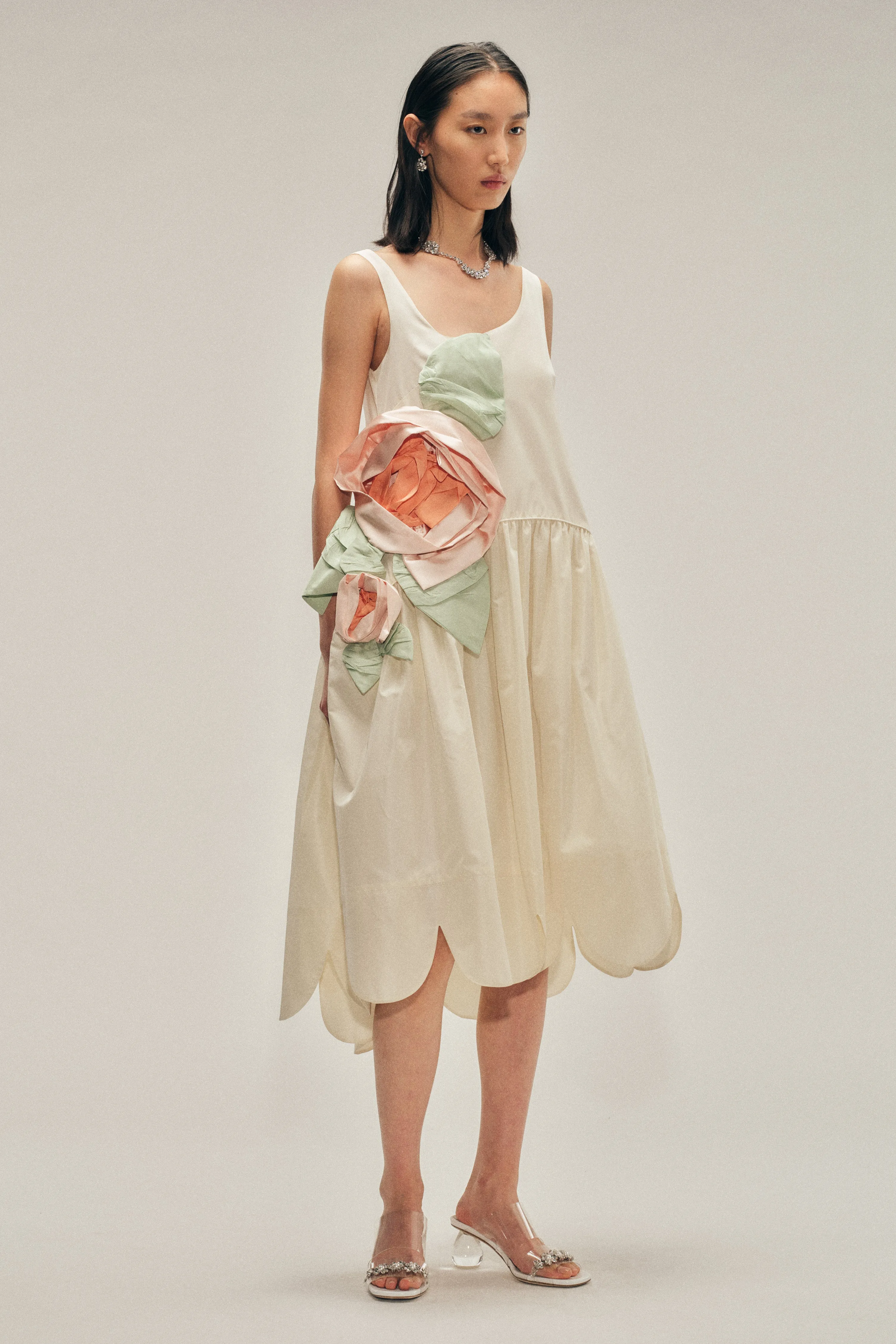 Pressed Rosette Tilted Neck Petal Hem Dress sold by Simone Rocha product image thumbnail 4