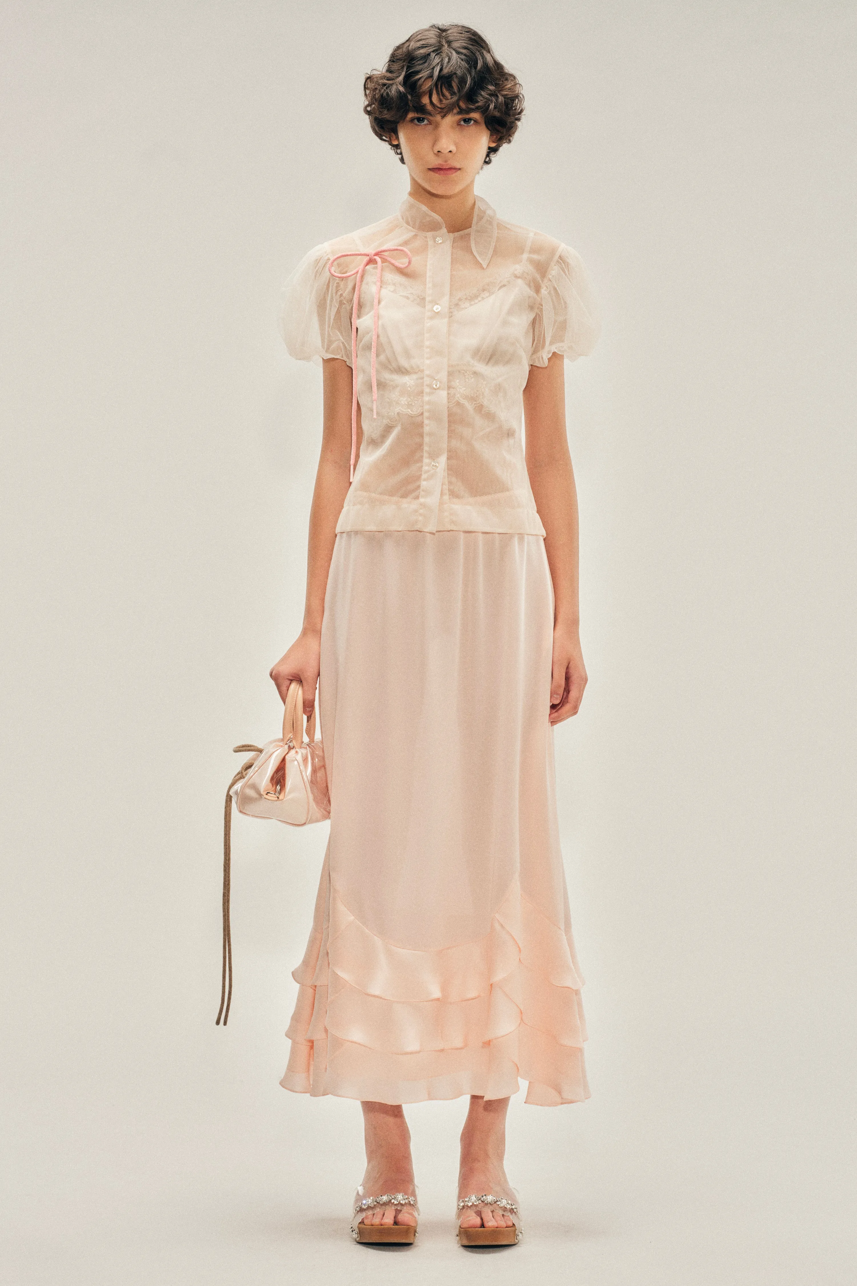 Sheer Offset Fragment Collar Puff Sleeve Shirt sold by Simone Rocha product image thumbnail 2