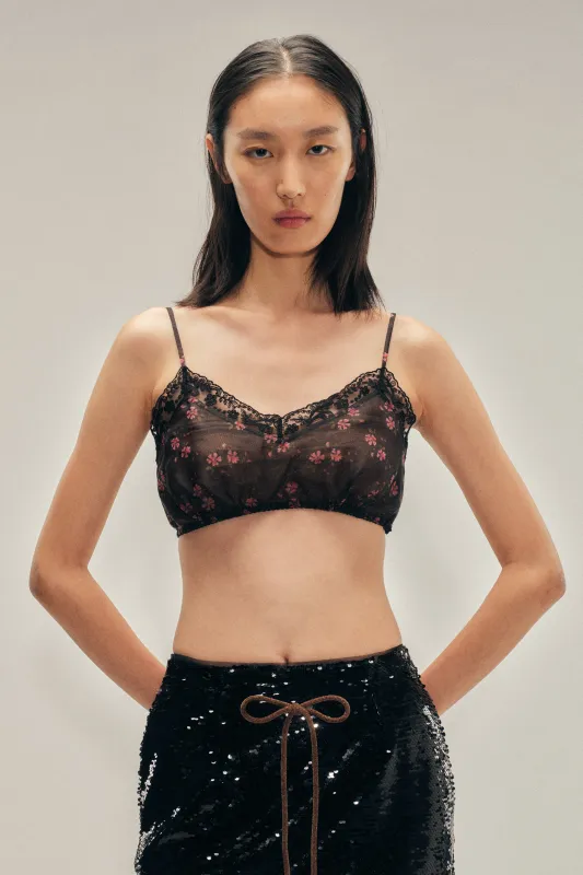 Sheer Lace Trim Bralette sold by Simone Rocha